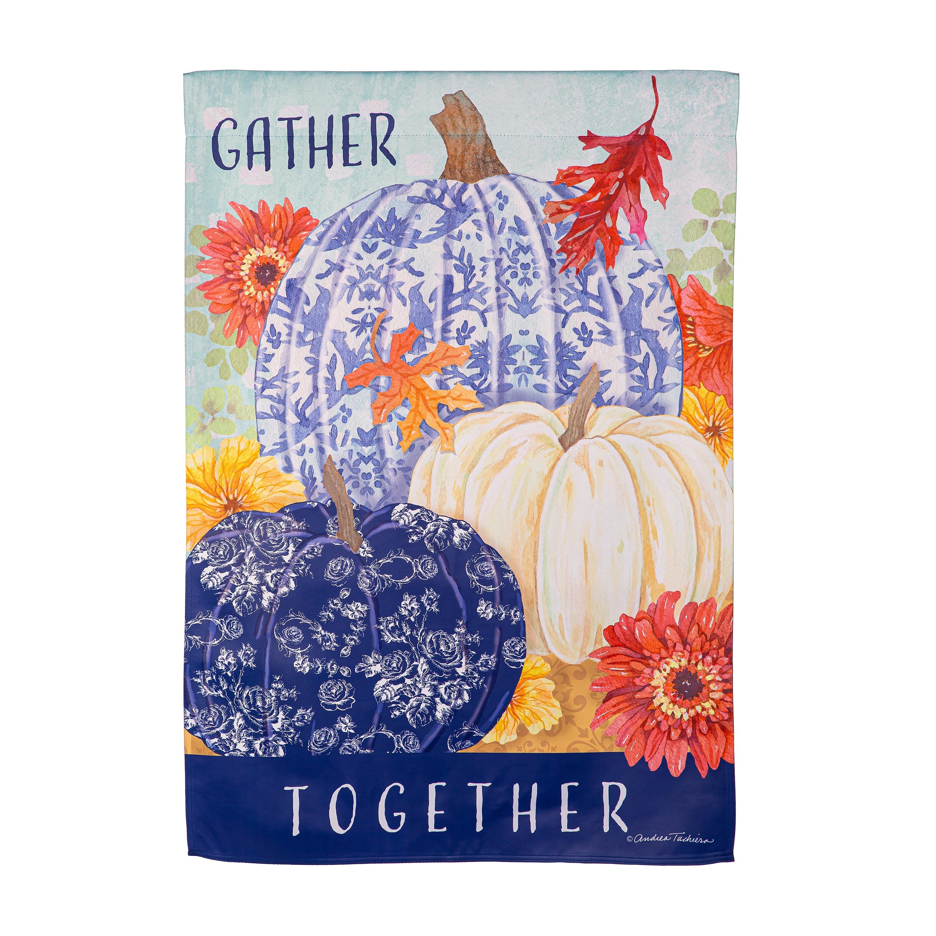 Changing Seasons Pumpkins Suede House Flag - Sports Collectibles, Sports Memorabilia, Sports Fan Shop, Sports Gifts