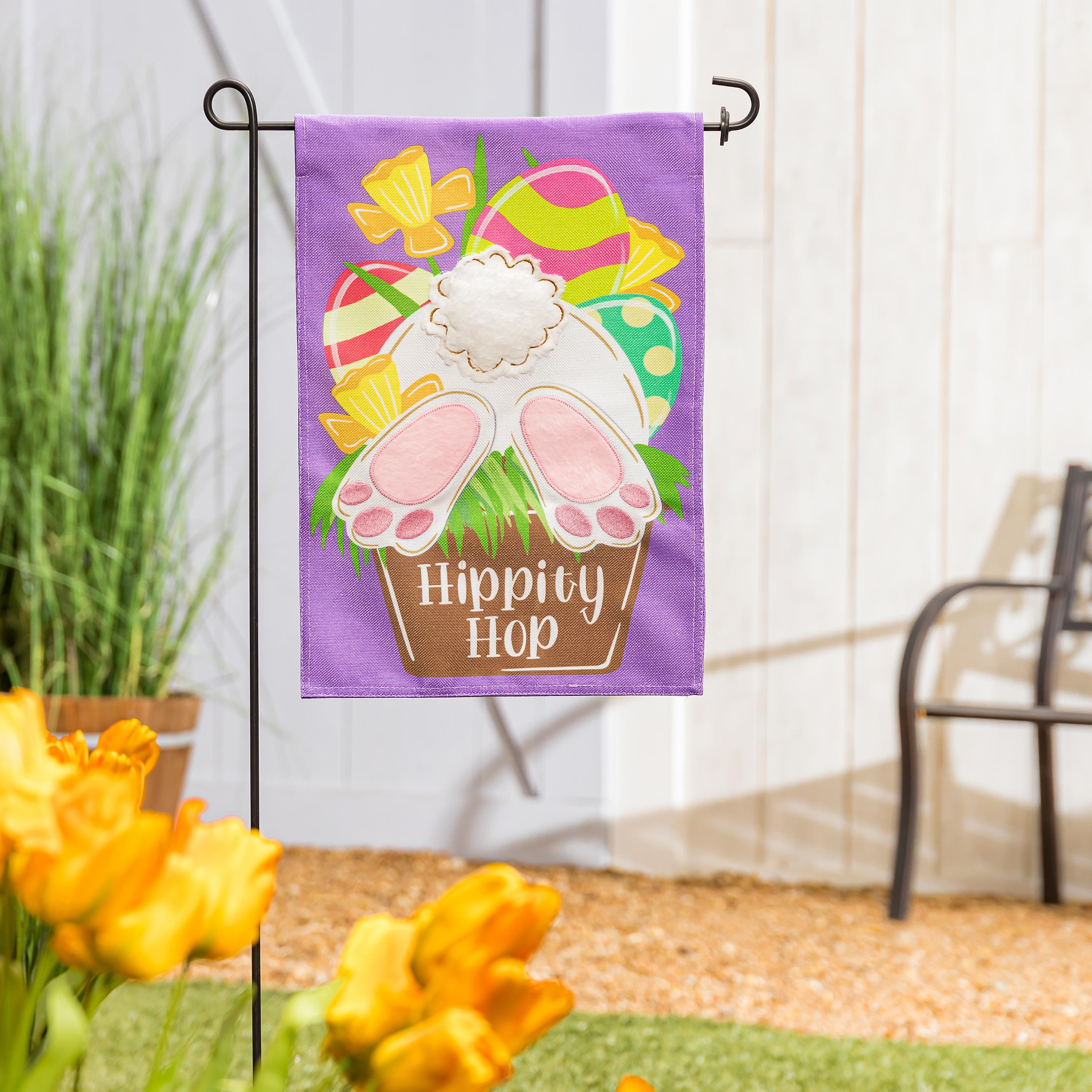 Hip Hop Bunny Garden Burlap Flag - Sports Collectibles, Sports Memorabilia, Sports Fan Shop, Sports Gifts