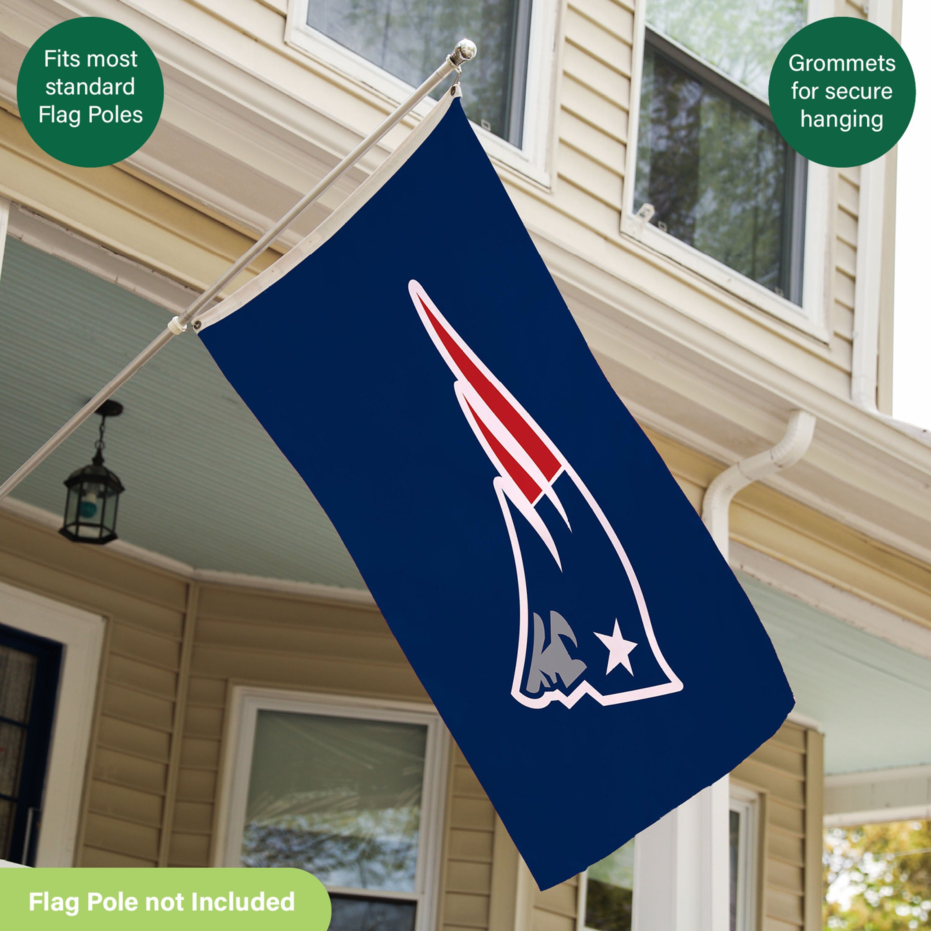 3'x5' Single Sided Flag w/ 2 Grommets, New England Patriots - Sports Gifts, Sports Memorabilia, Sports Collectibles, Fan Shop