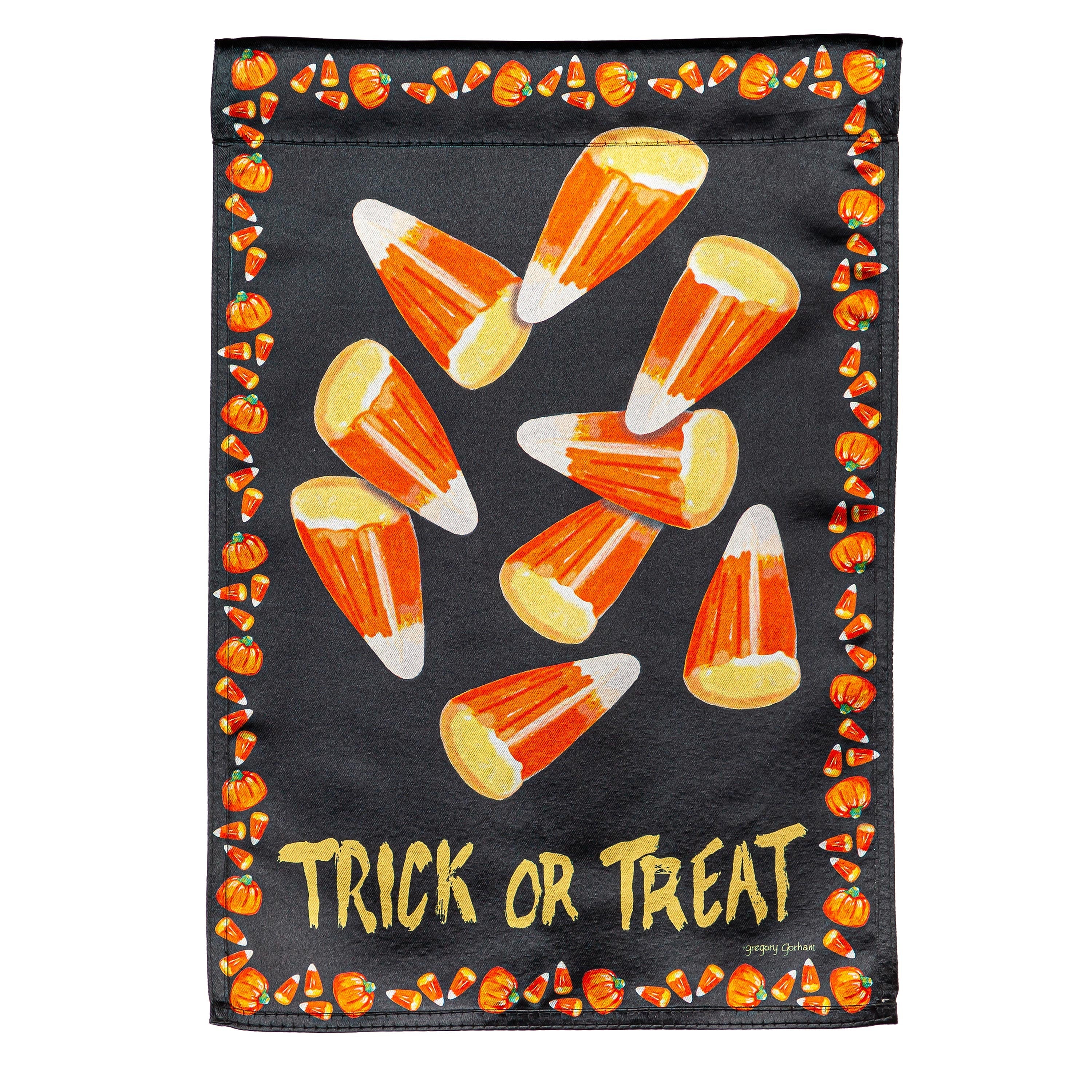 Candy Corn Greetings Garden Lustre Flag - Sports Collectibles, Sports Memorabilia, Sports Fan Shop, Sports Gifts
