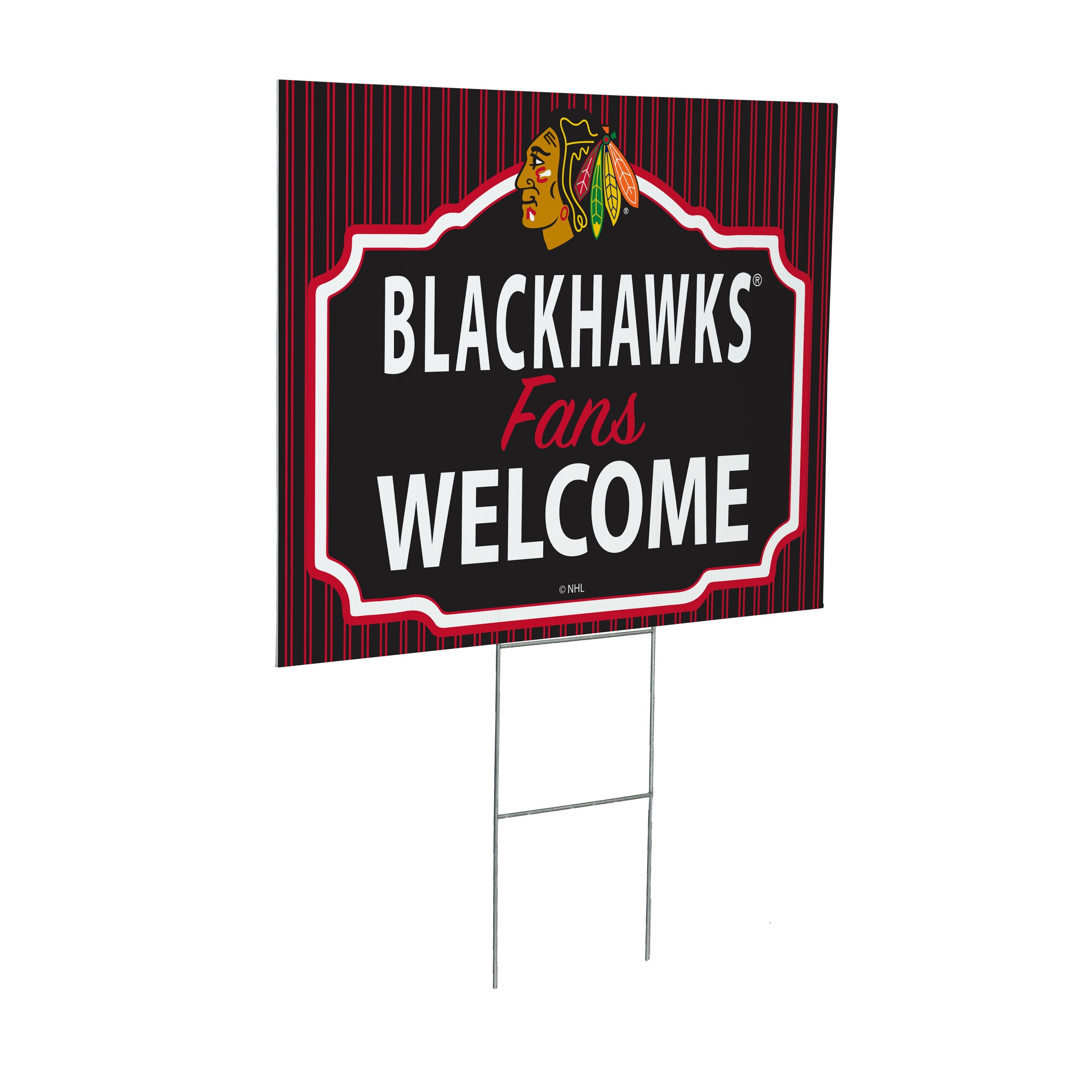 Chicago Blackhawks Coroplast Yard Sign, "Fans Welcome"