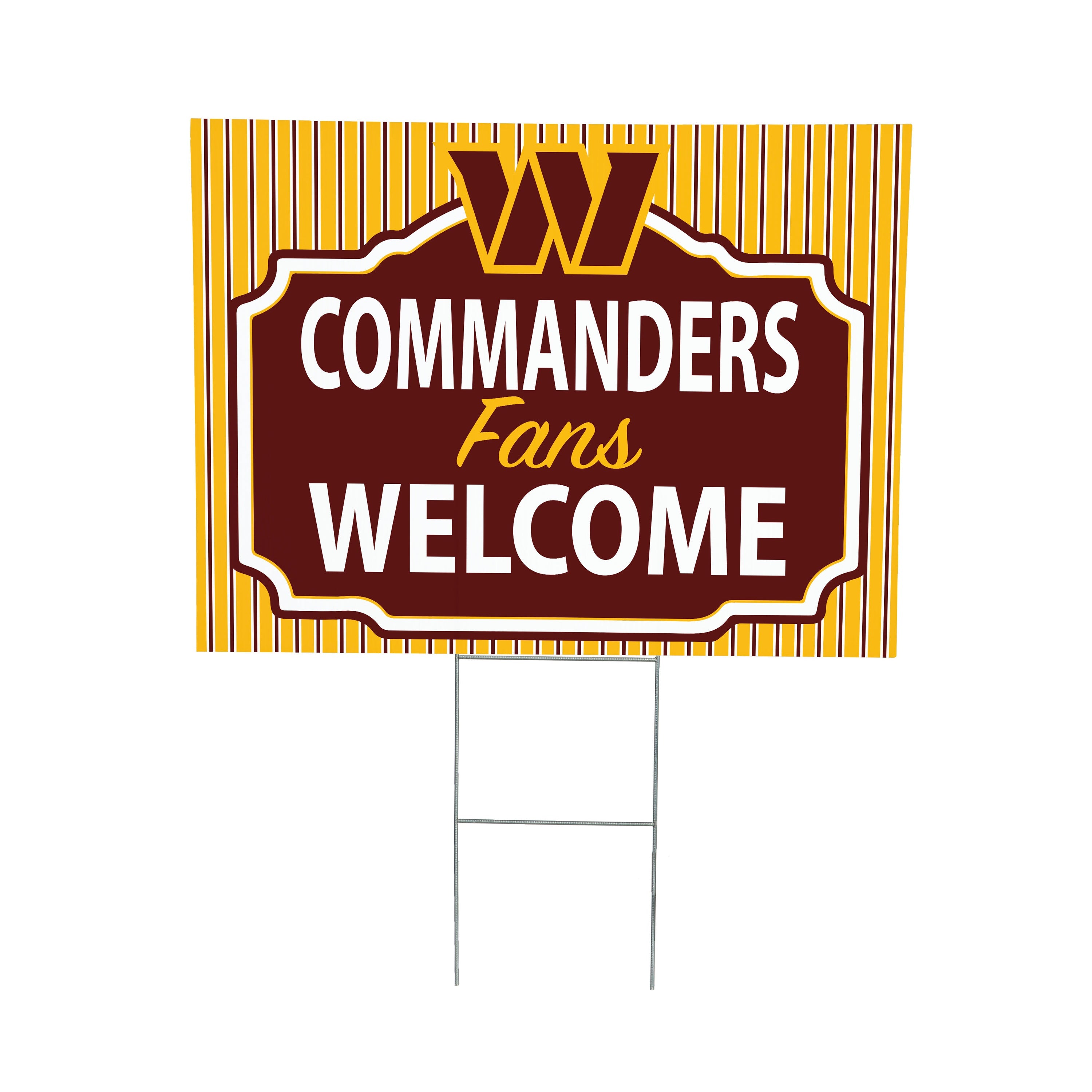 Washington Commanders Coroplast Yard Sign, "Fans Welcome"