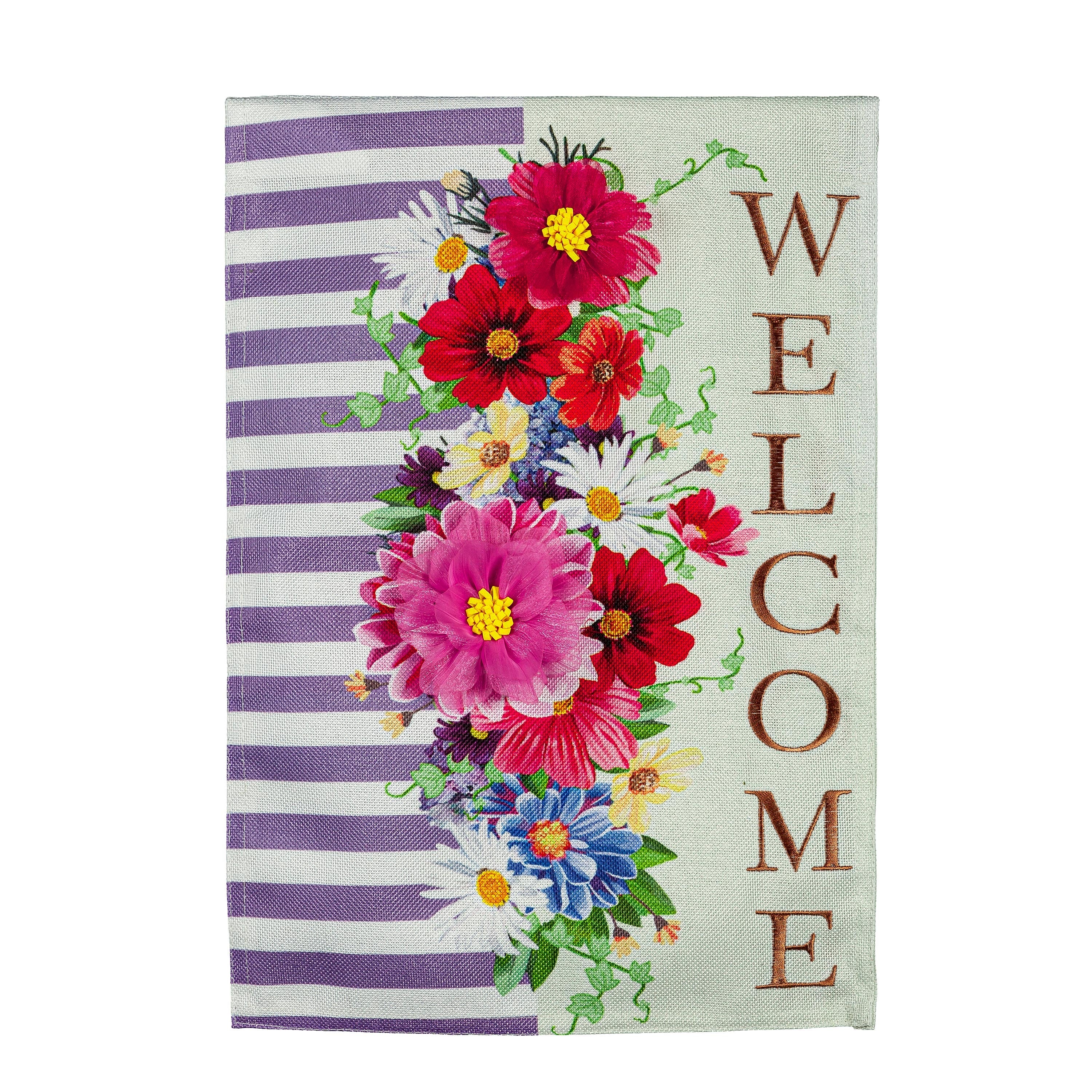 Divided Floral Garden Burlap Flag - Sports Collectibles, Sports Memorabilia, Sports Fan Shop, Sports Gifts