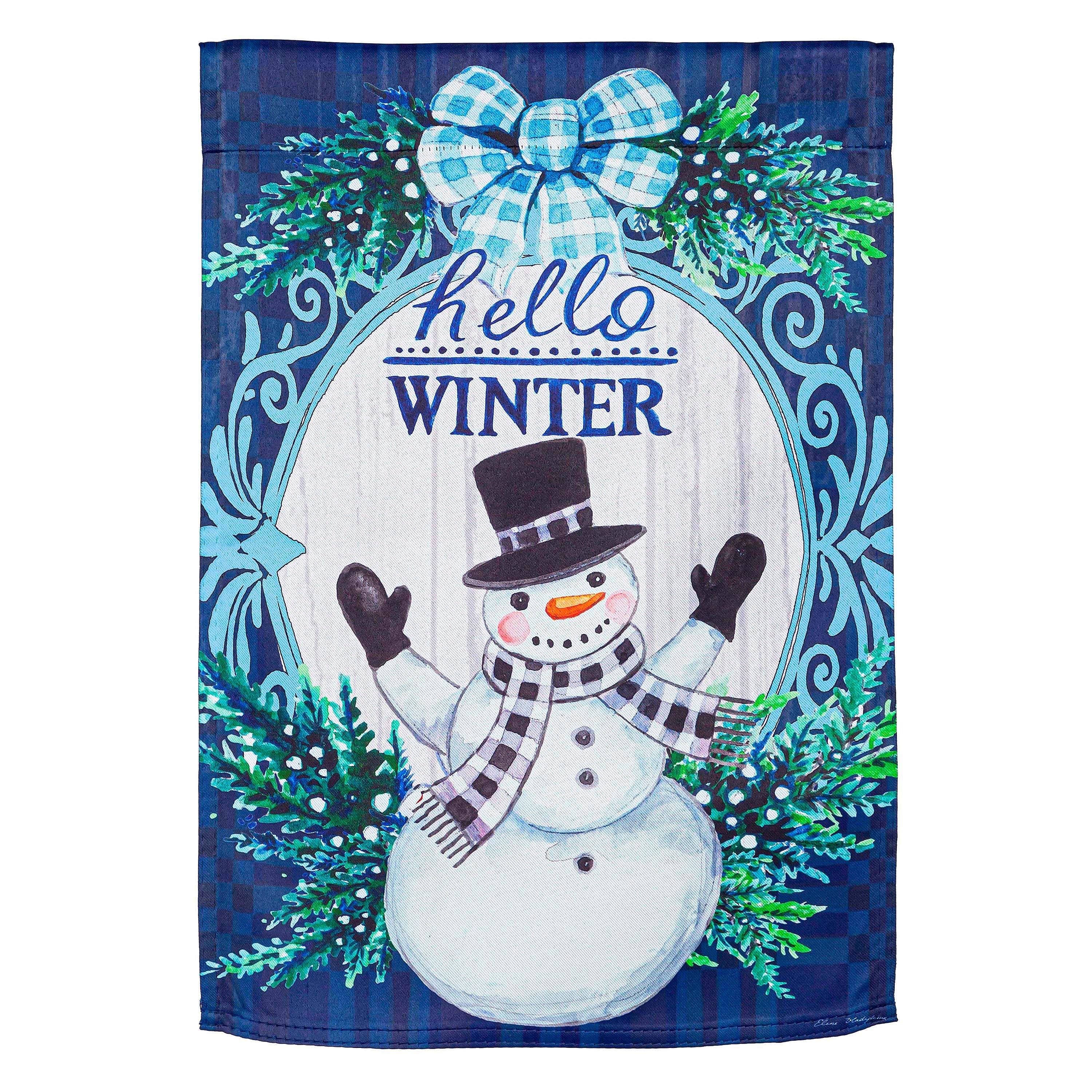 Winter Snowman Suede Garden Flag - Sports Collectibles, Sports Memorabilia, Sports Fan Shop, Sports Gifts