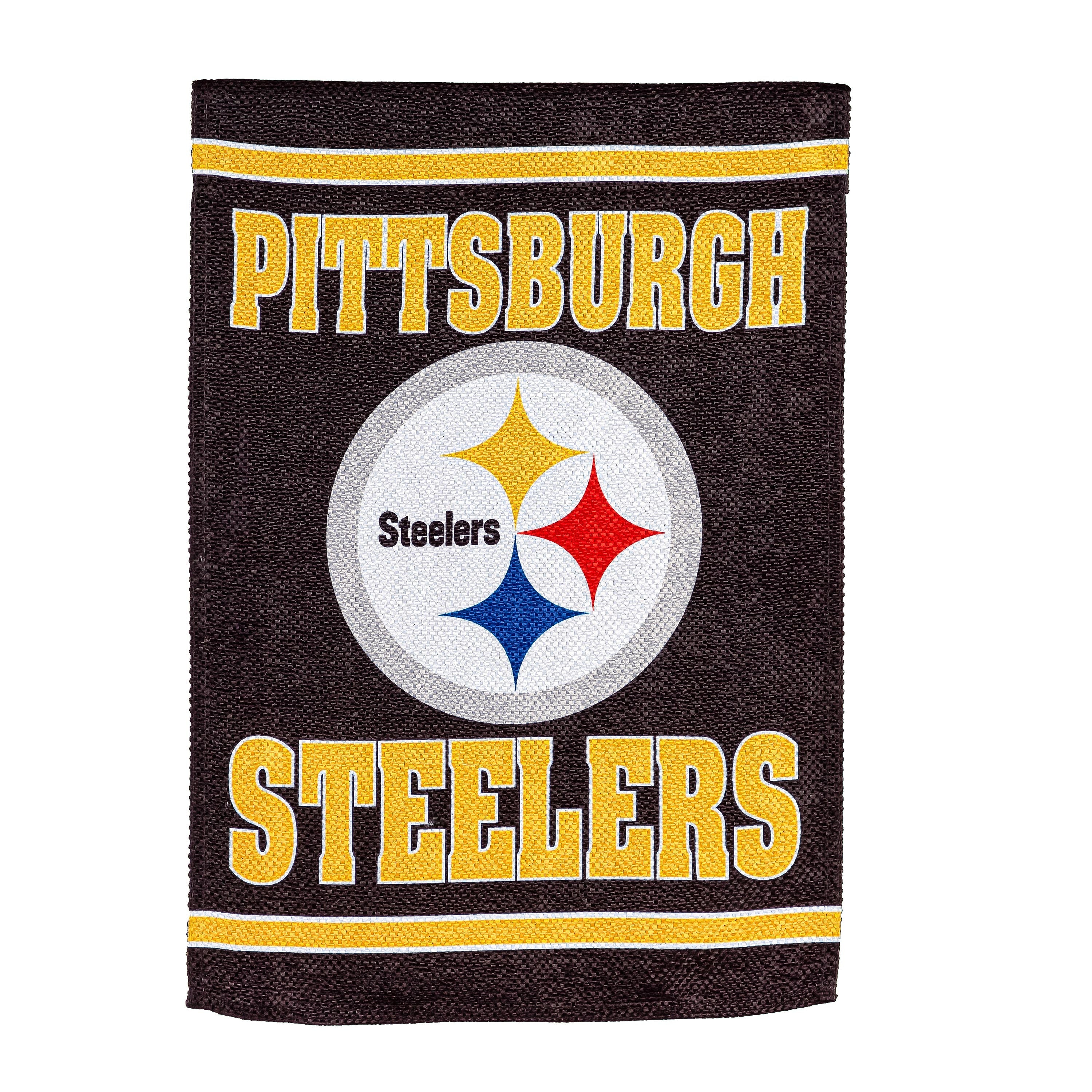 Embossed Suede Flag, House Size, Pittsburgh Steelers - Sports Collectibles, Sports Memorabilia, Sports Fan Shop, Sports Gifts