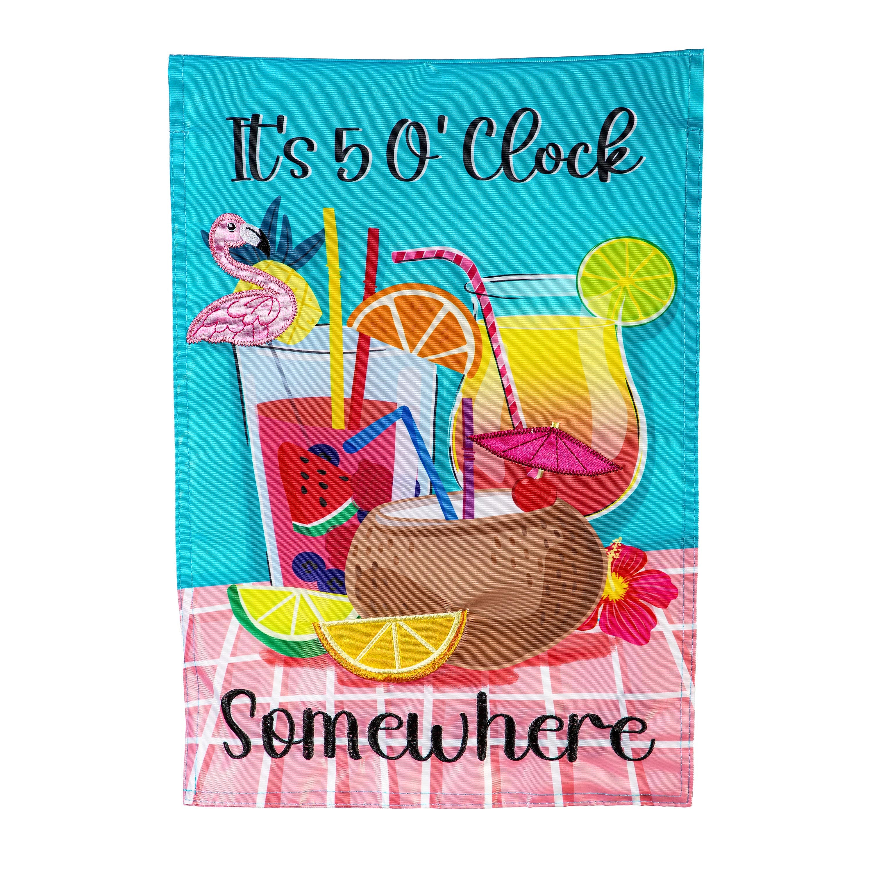 It's 5 O' Clock Somewhere Applique Garden Flag - Sports Collectibles, Sports Memorabilia, Sports Fan Shop, Sports Gifts