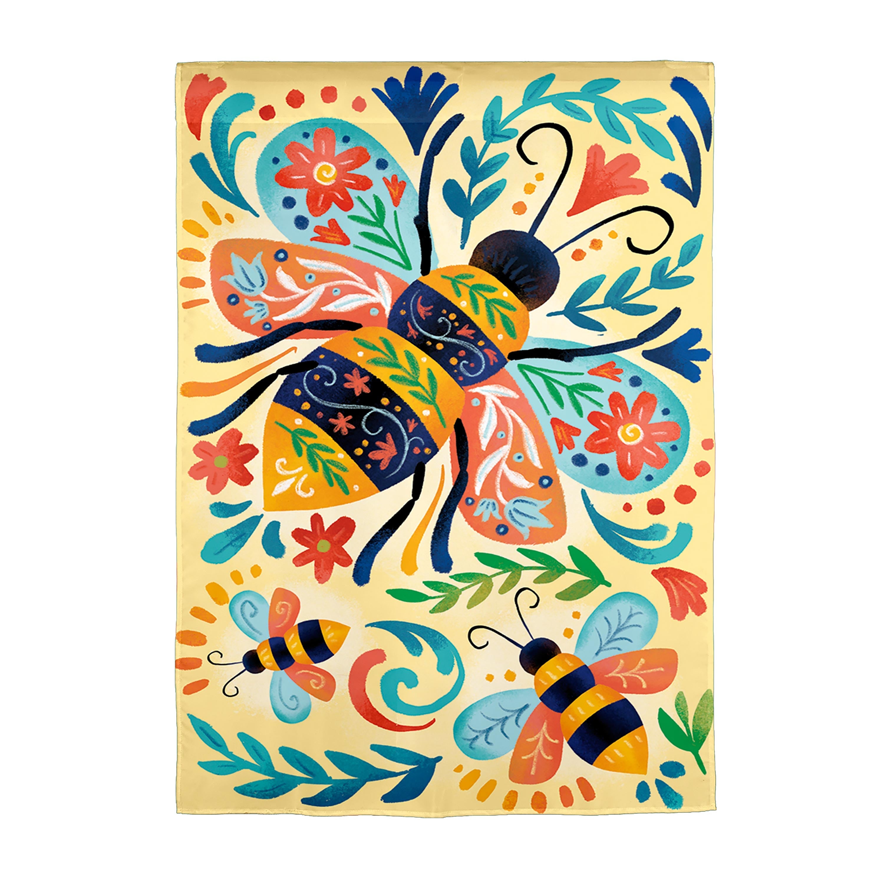 Patterned Bee Applique Garden Flag - Sports Collectibles, Sports Memorabilia, Sports Fan Shop, Sports Gifts