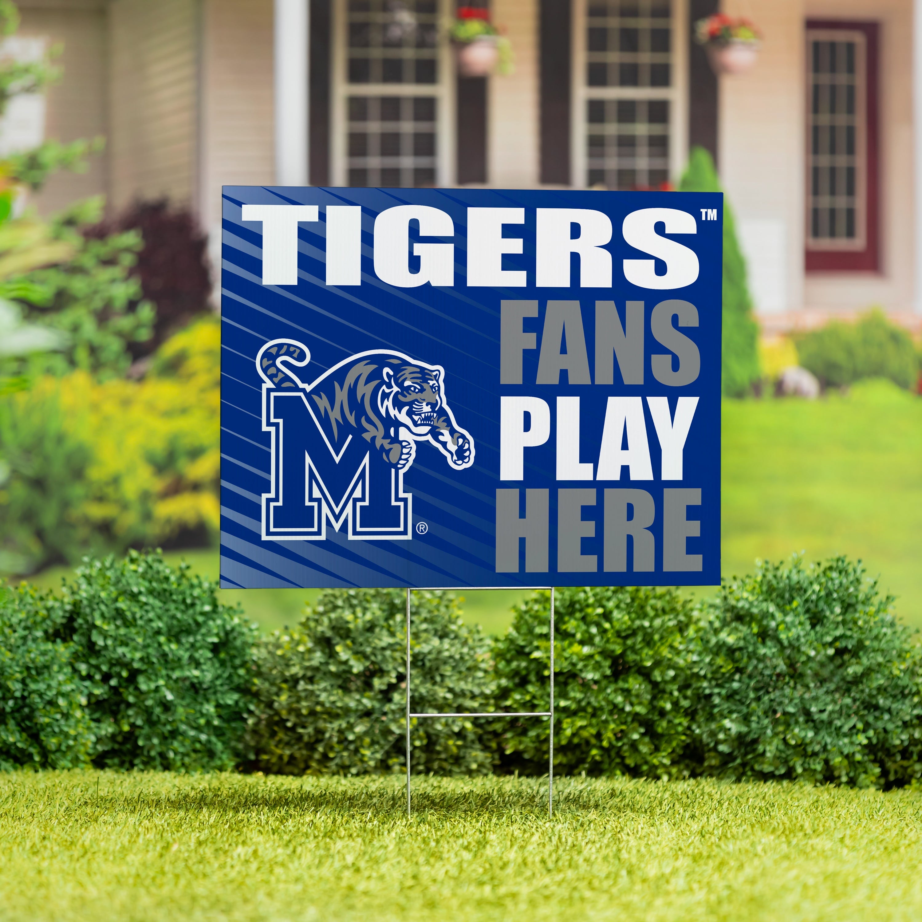 University of Memphis Coroplast Yard Sign "Fans Play Here" - Sports Collectibles, Sports Memorabilia, Sports Fan Shop, Sports Gifts