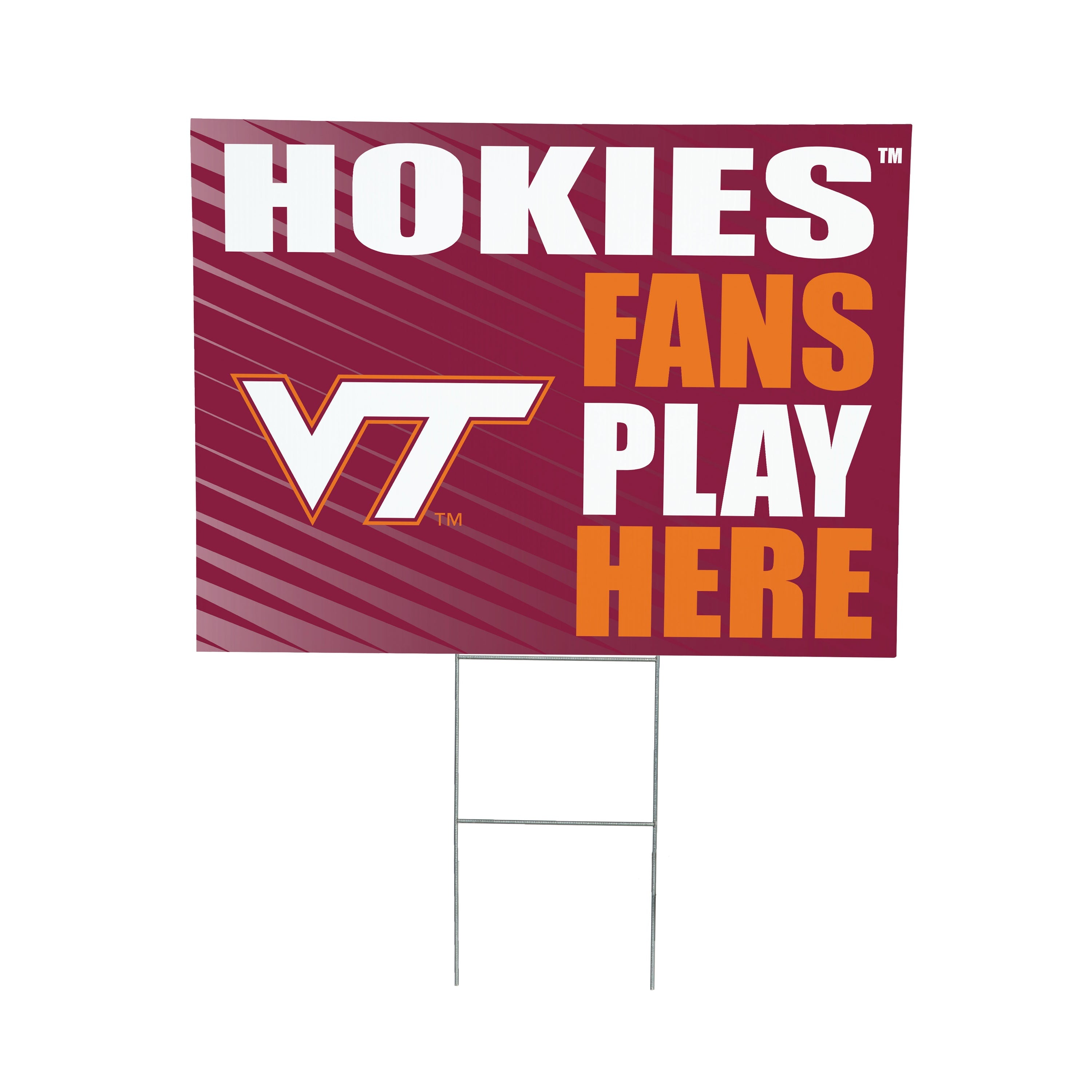 Virginia Tech Coroplast Yard Sign "Fans Play Here" - Sports Collectibles, Sports Memorabilia, Sports Fan Shop, Sports Gifts