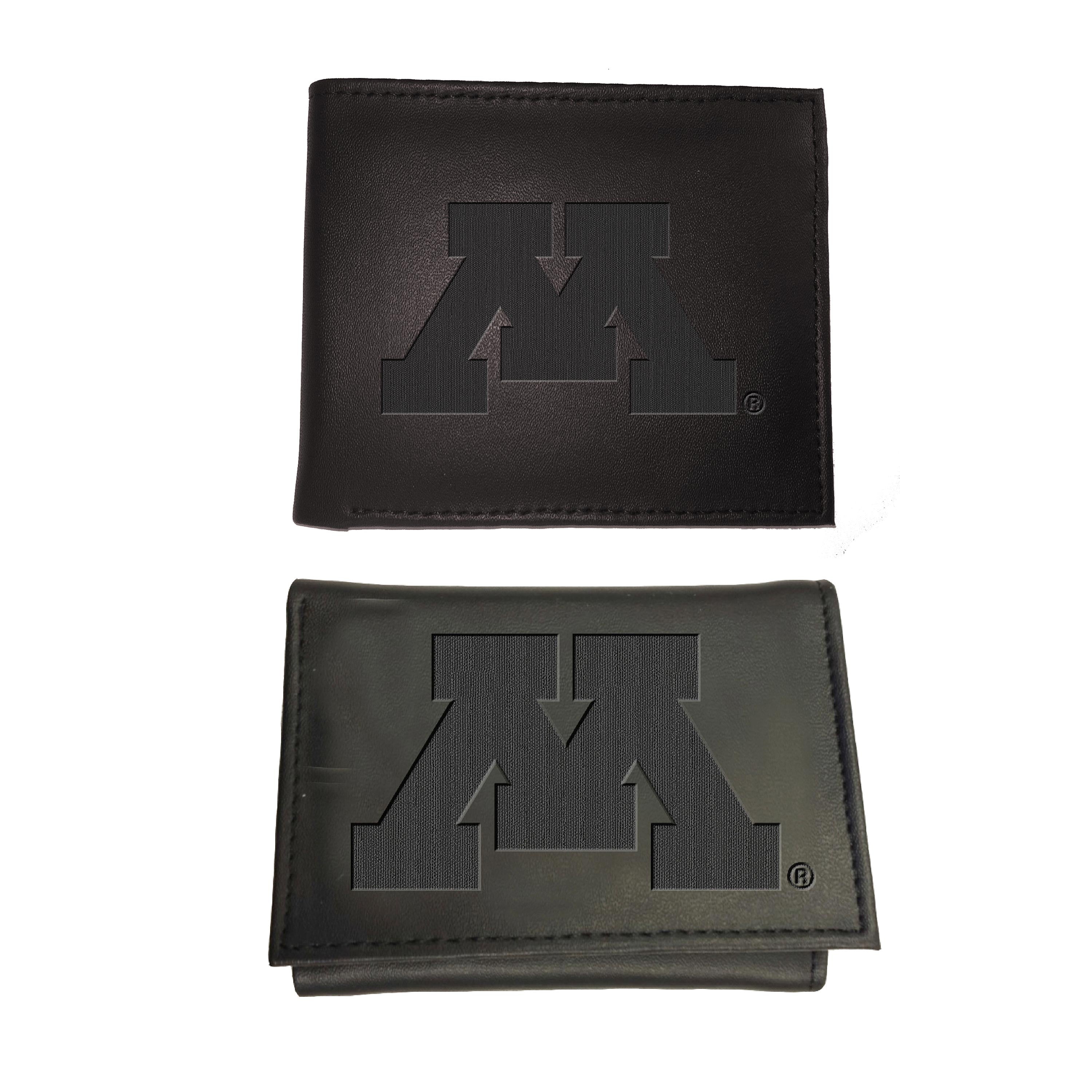 University of Minnesota, Bi-Fold and Tri-Fold Wallet Gift Set, Black - Sports Collectibles, Sports Memorabilia, Sports Fan Shop, Sports Gifts