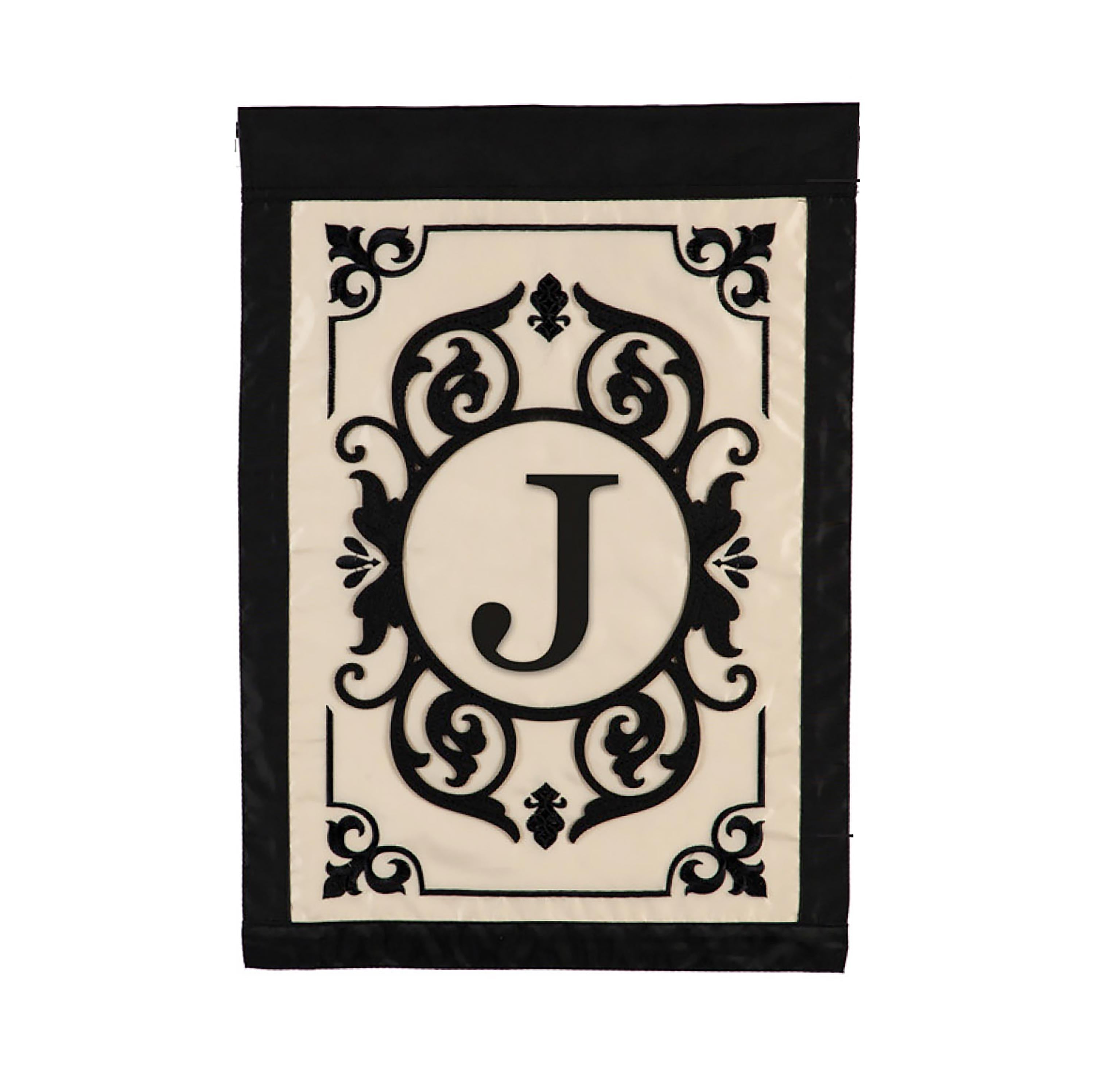 Cambridge Monogram Garden Applique Flag, Letter J - Sports Collectibles, Sports Memorabilia, Sports Fan Shop, Sports Gifts