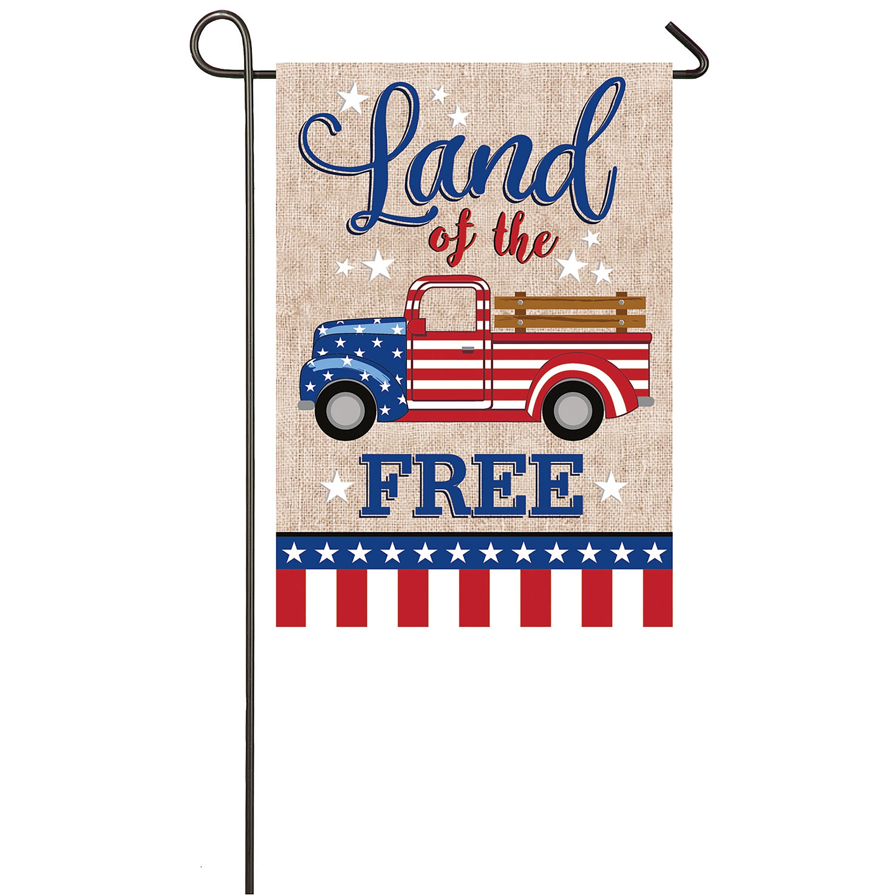 Patriotic Truck Garden Burlap Flag - Sports Collectibles, Sports Memorabilia, Sports Fan Shop, Sports Gifts