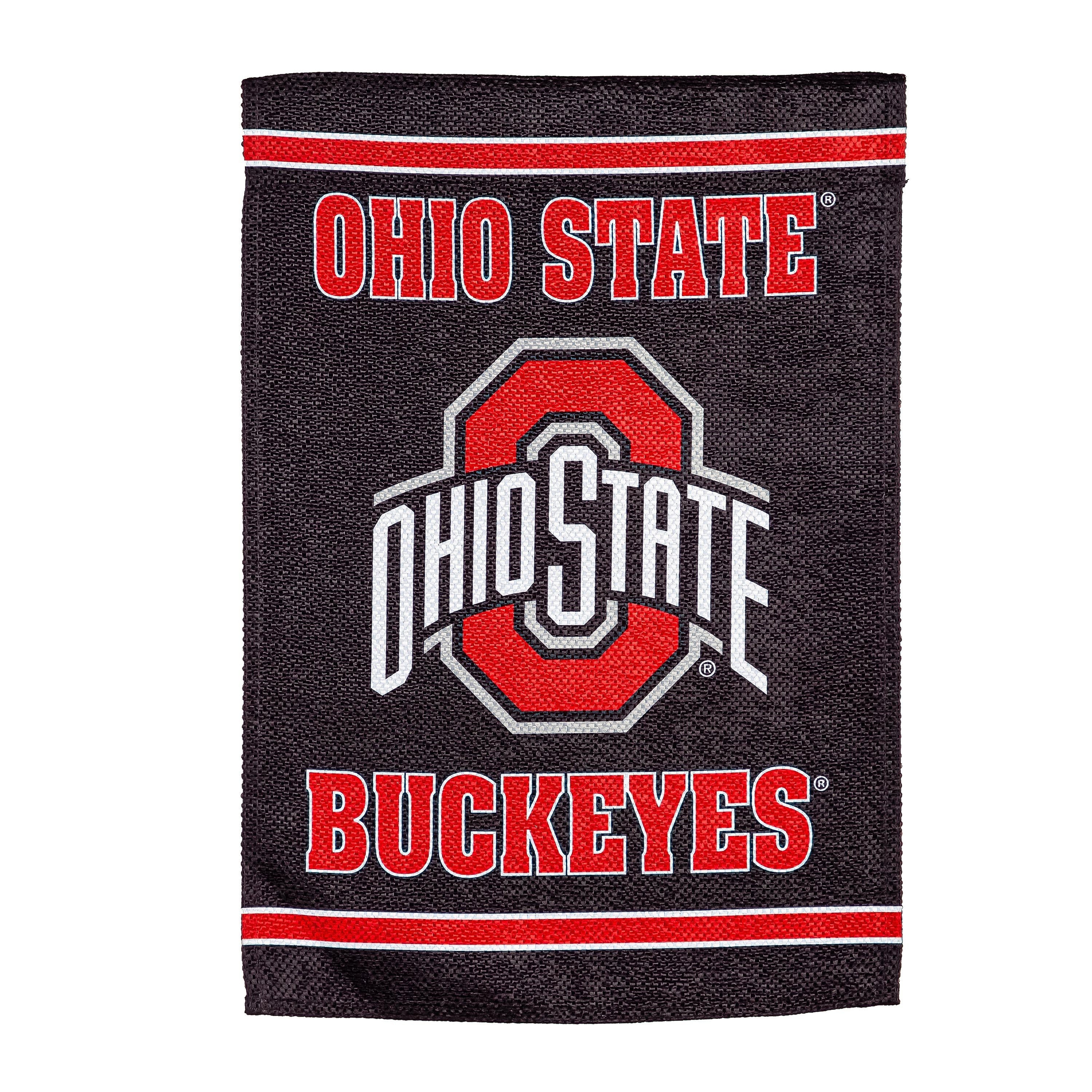 Embossed Suede Flag, House Size, Ohio State University - Sports Collectibles, Sports Memorabilia, Sports Fan Shop, Sports Gifts