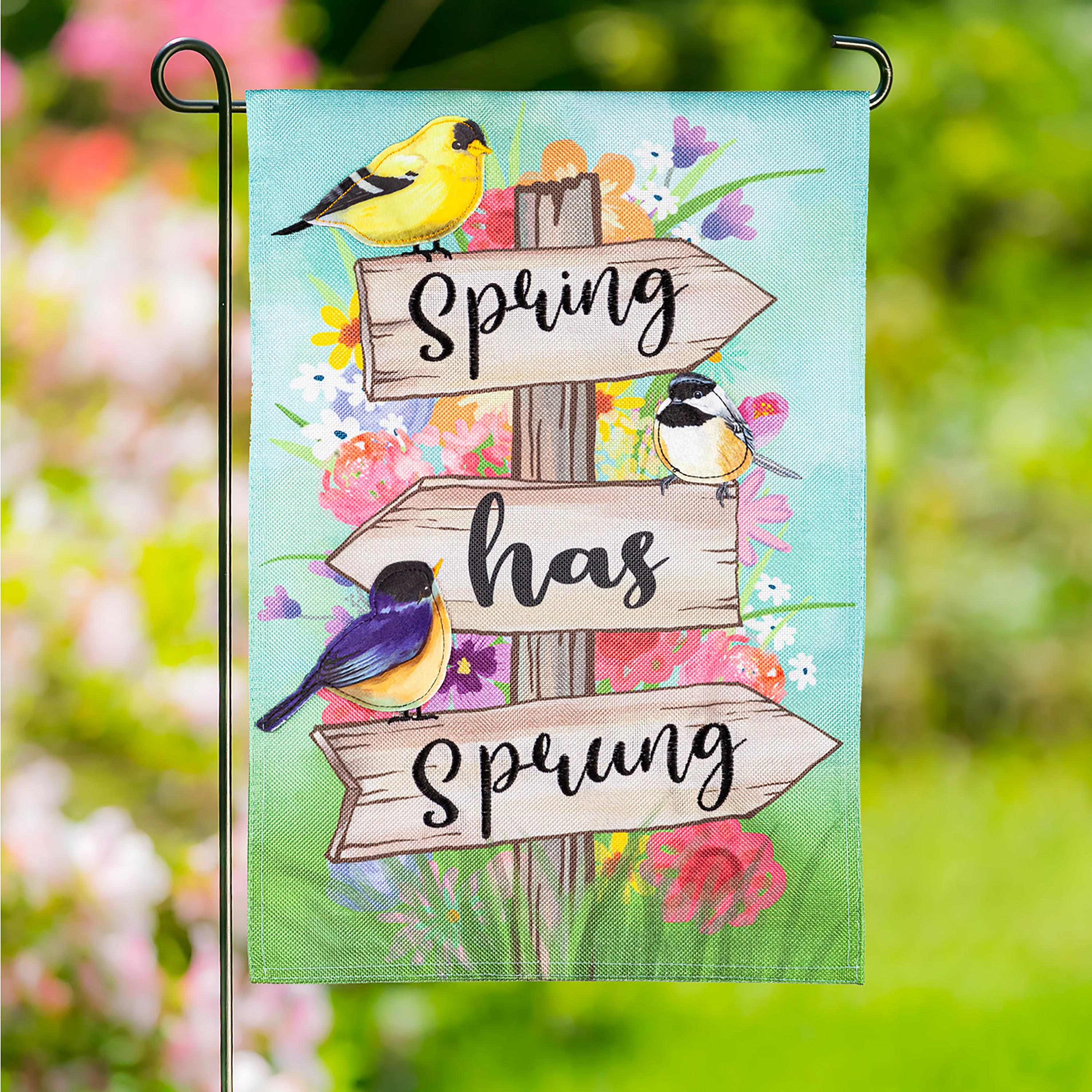 Spring Sign Burlap Garden Flag - Sports Collectibles, Sports Memorabilia, Sports Fan Shop, Sports Gifts