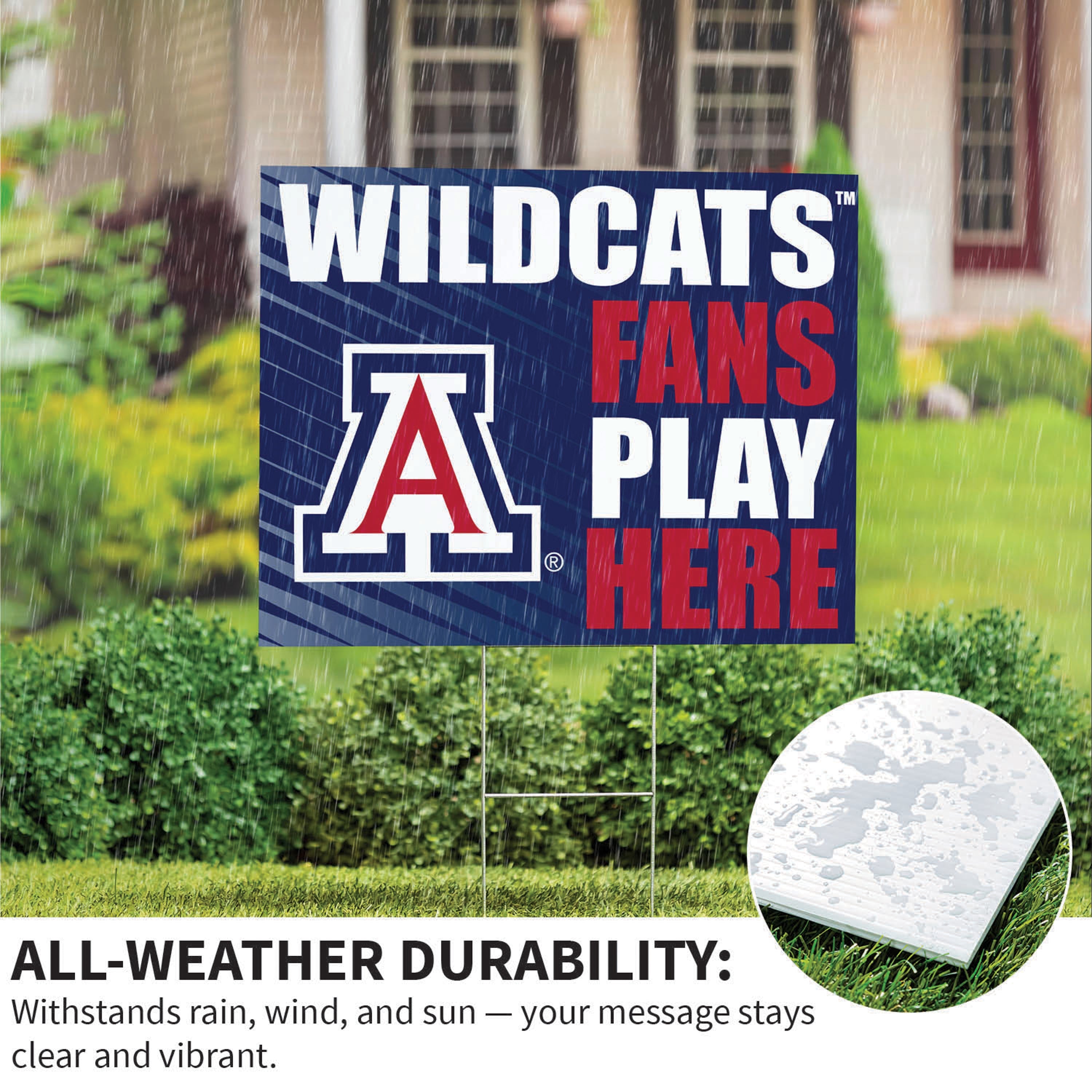 University of Arizona Coroplast Yard Sign "Fans Play Here" - Sports Collectibles, Sports Memorabilia, Sports Fan Shop, Sports Gifts