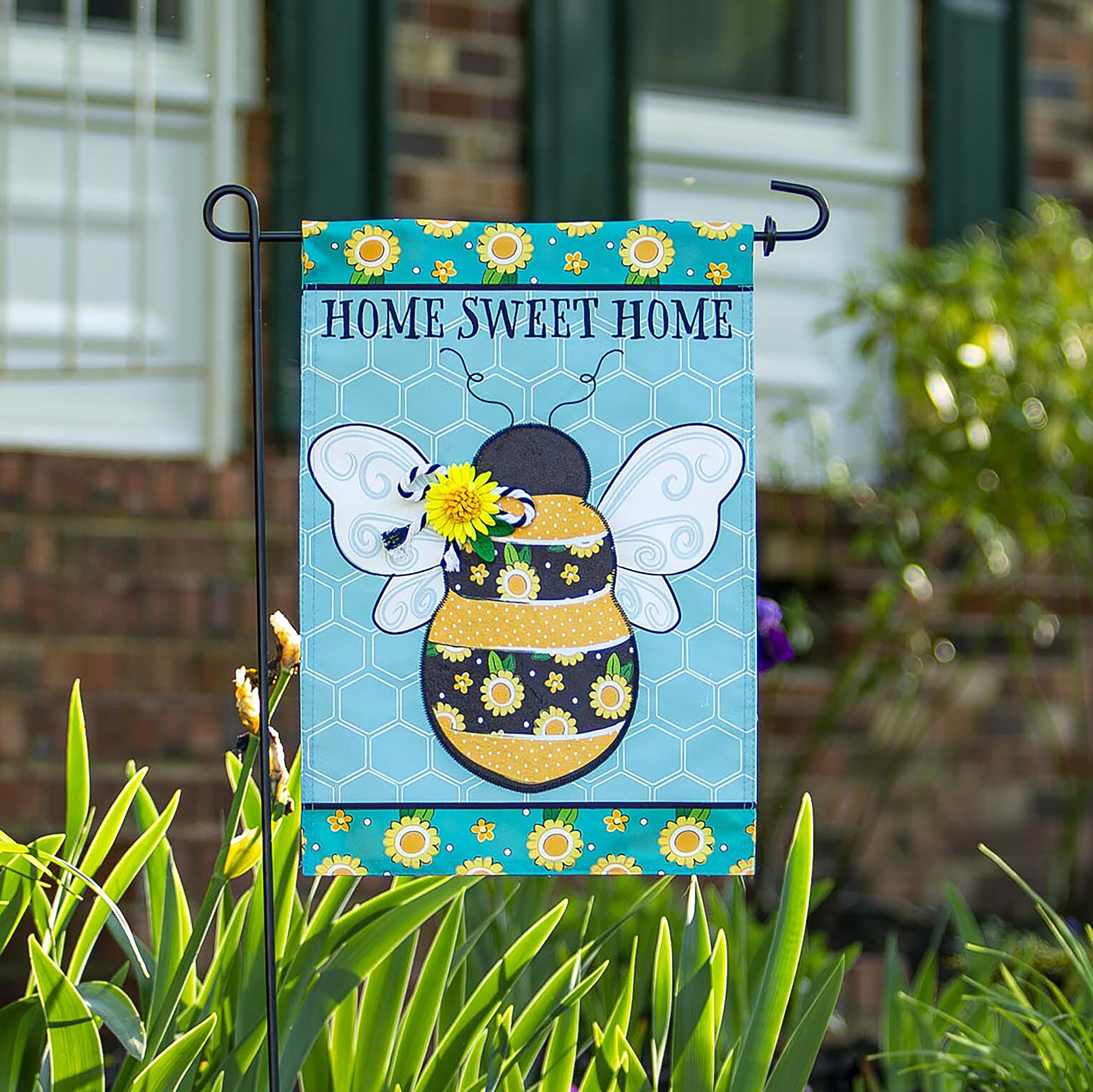 Home Sweet Home Bee Linen Garden Flag - Sports Collectibles, Sports Memorabilia, Sports Fan Shop, Sports Gifts