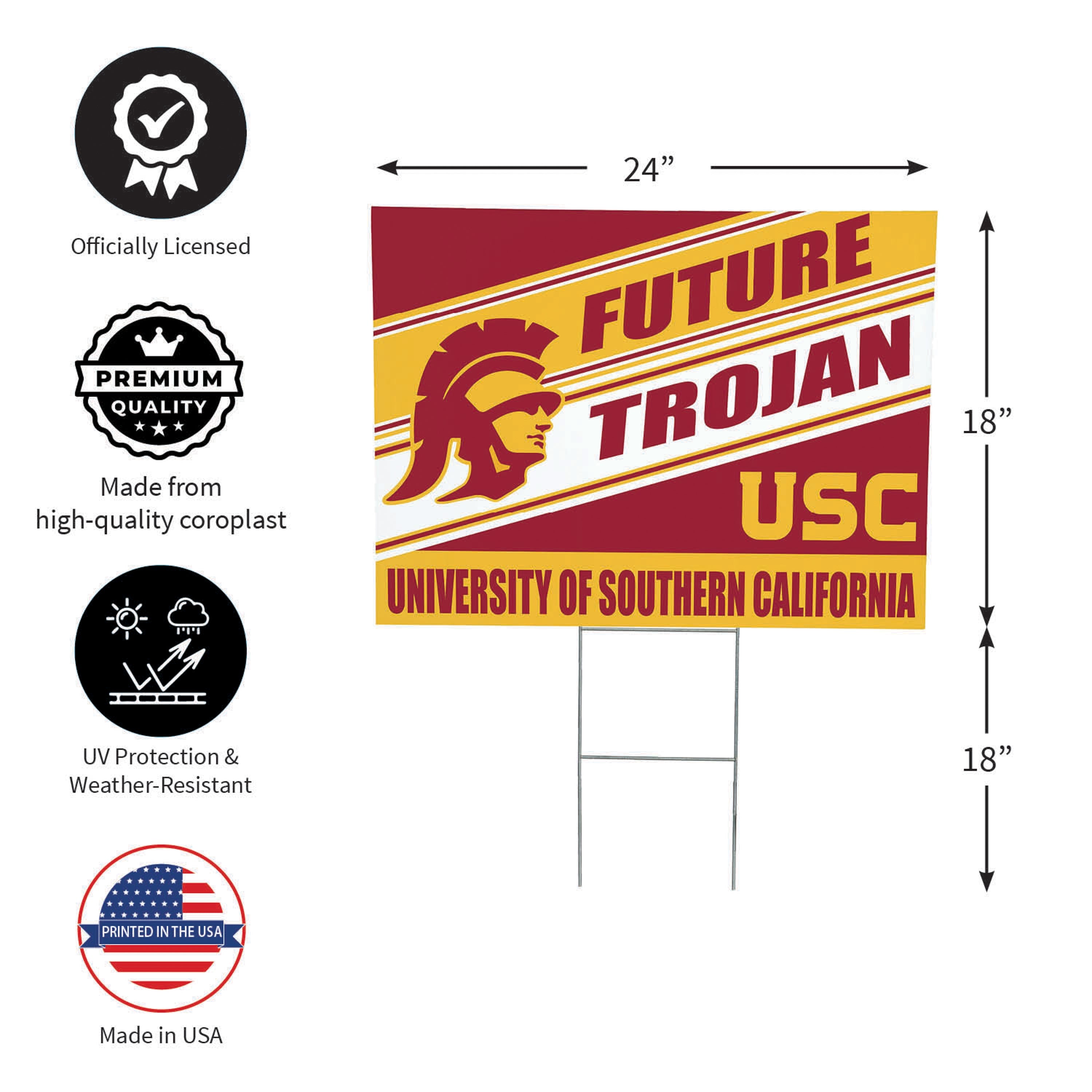 University of Southern California Coroplast Yard Sign, Future Student - Sports Collectibles, Sports Memorabilia, Sports Fan Shop, Sports Gifts