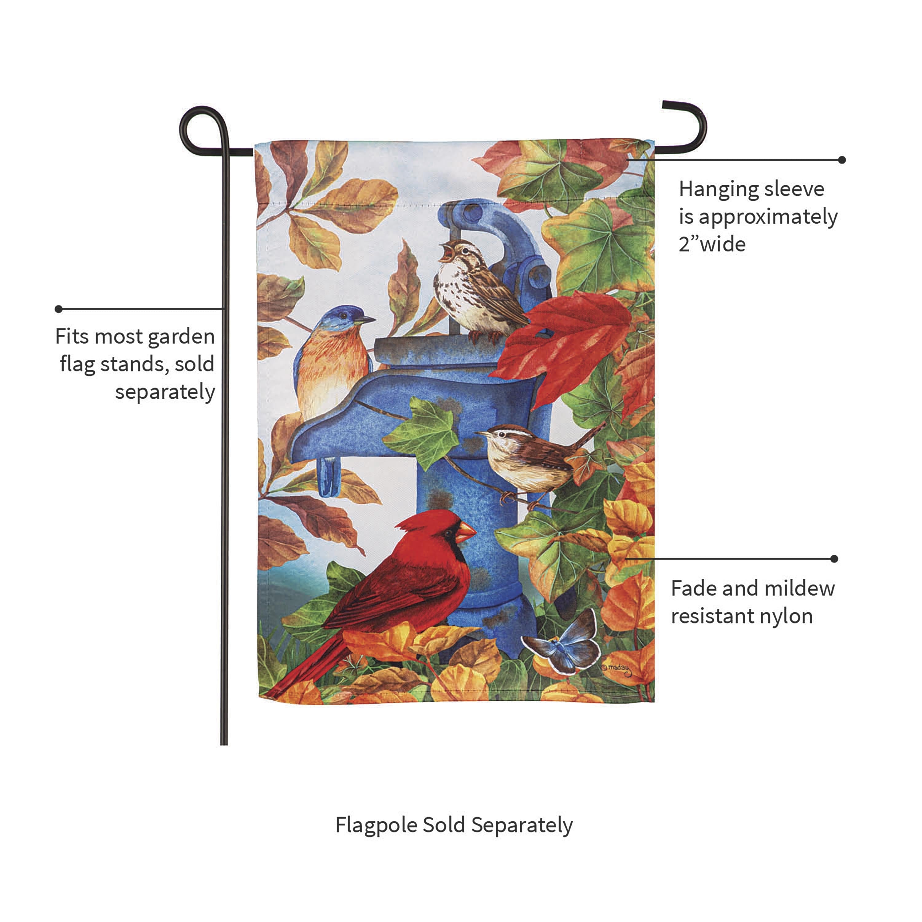 Where Birds Gather Suede Garden Flag - Sports Collectibles, Sports Memorabilia, Sports Fan Shop, Sports Gifts