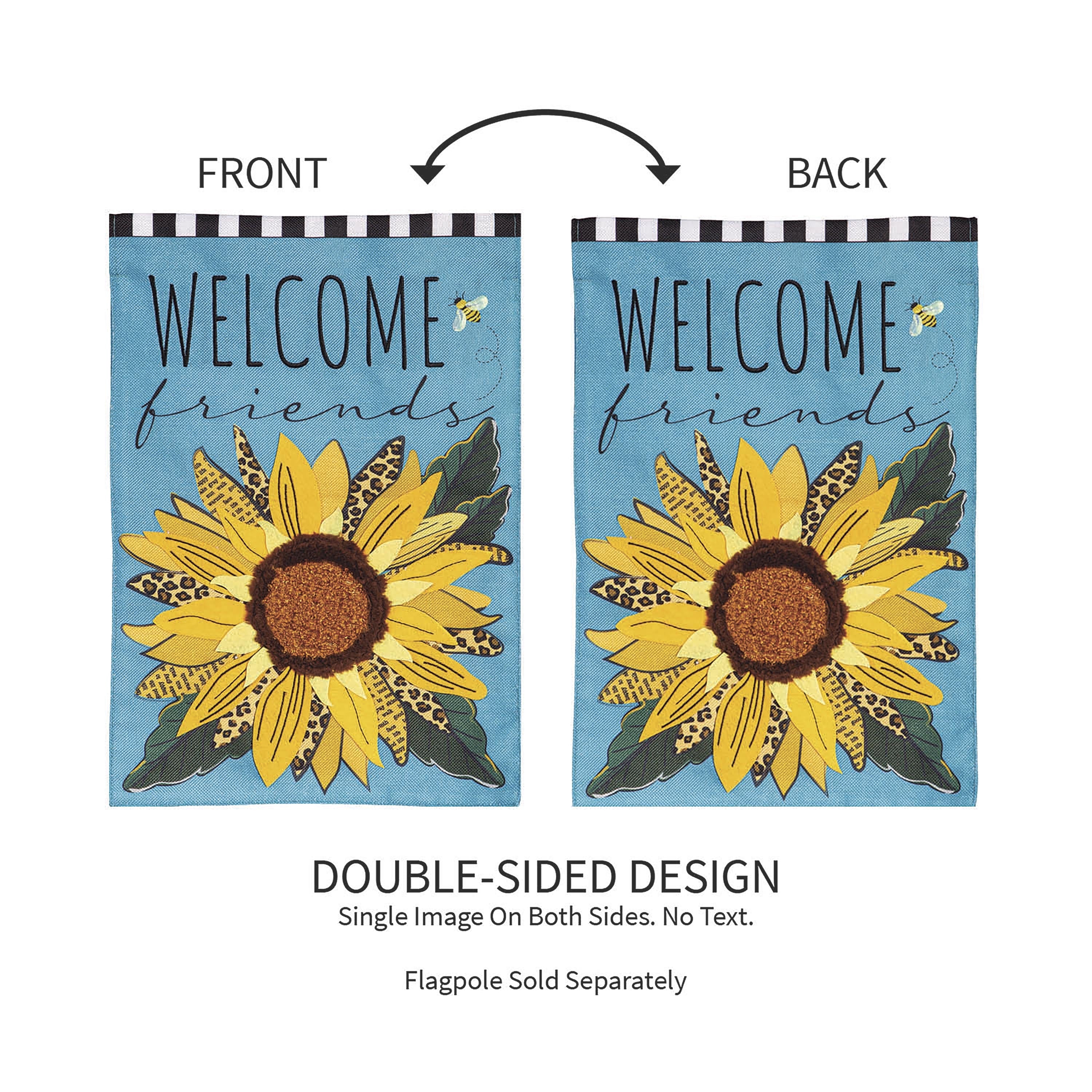 Welcome Friends Leopard Sunflower Burlap Garden Flag - Sports Collectibles, Sports Memorabilia, Sports Fan Shop, Sports Gifts