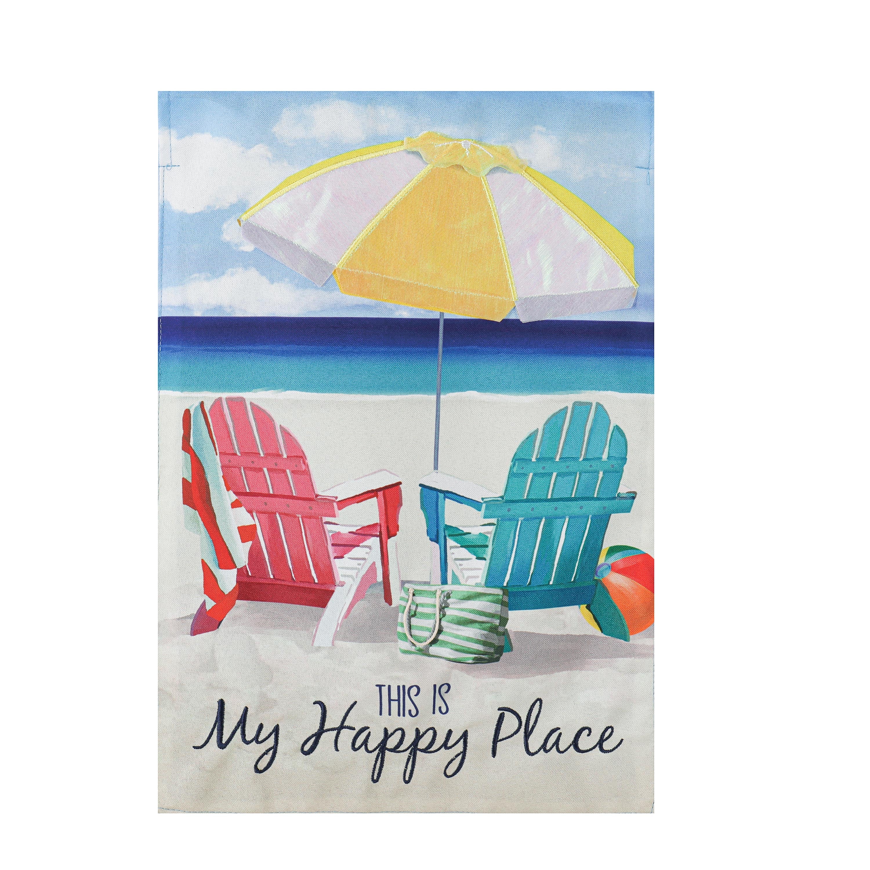 Colorful Chairs Garden Linen Flag - Sports Collectibles, Sports Memorabilia, Sports Fan Shop, Sports Gifts