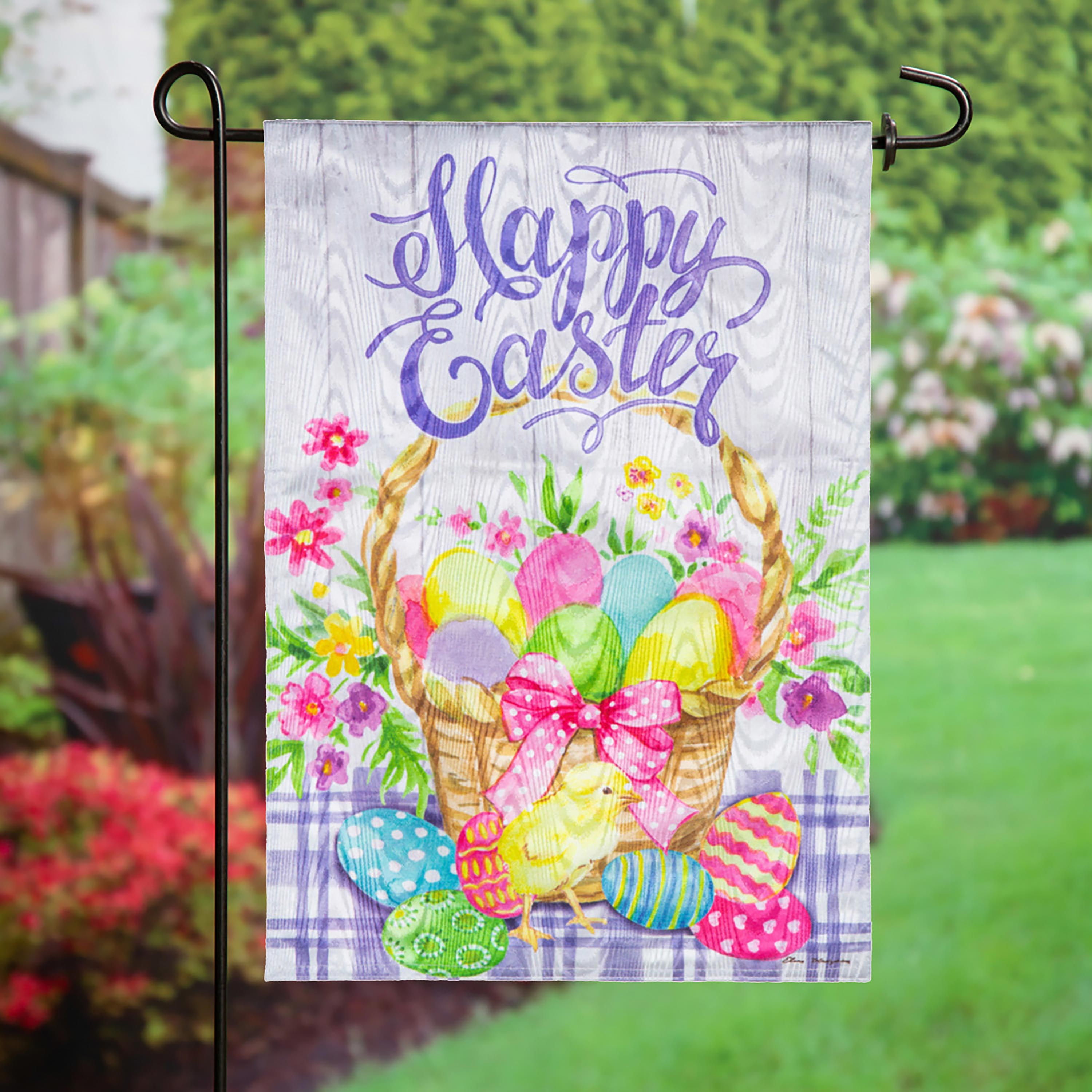 Easter Egg Basket Moire Garden Flag - Sports Collectibles, Sports Memorabilia, Sports Fan Shop, Sports Gifts
