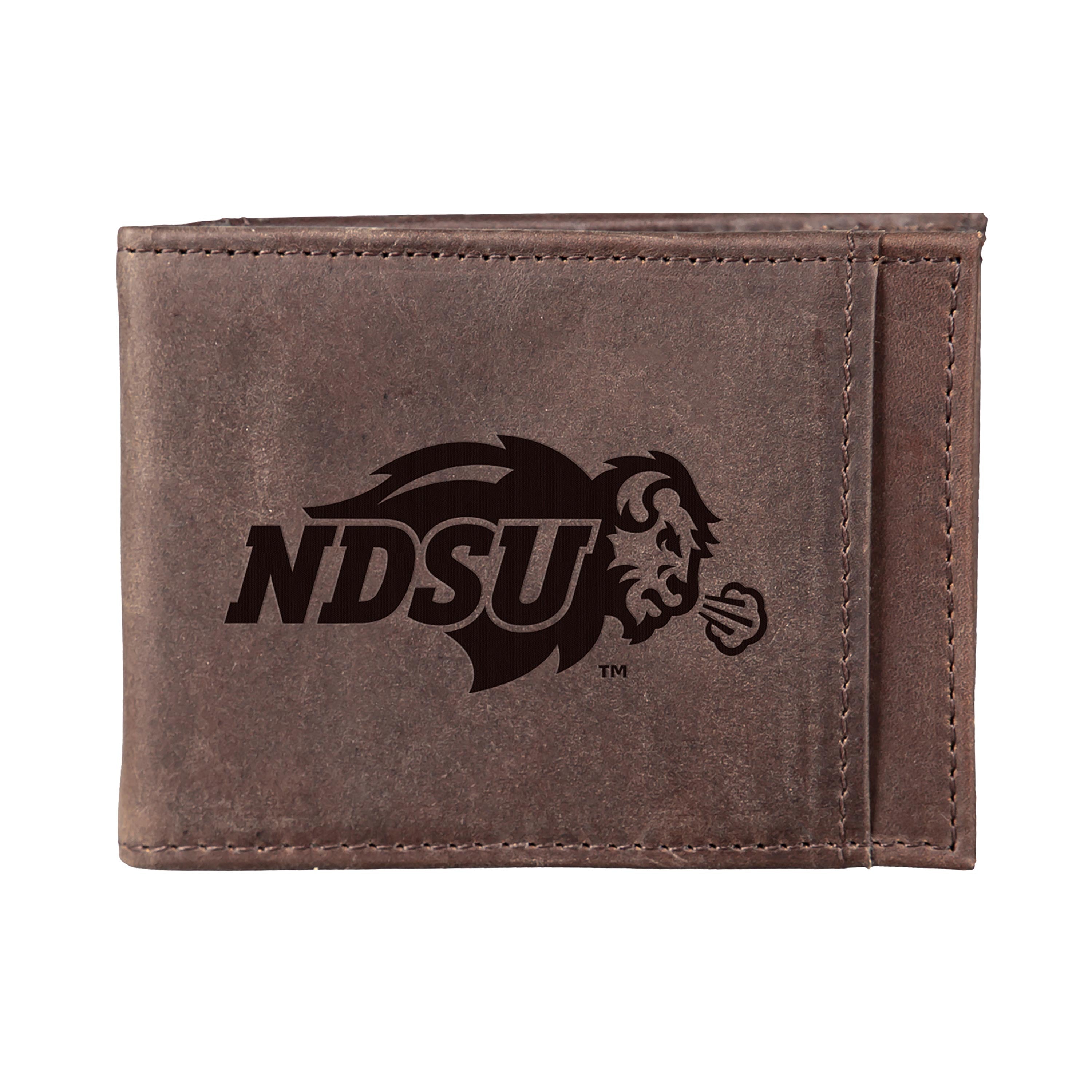 Front Pocket Wallet w/ RFID Blocking, North Dakota State University, Brown - Sports Collectibles, Sports Memorabilia, Sports Fan Shop, Sports Gifts