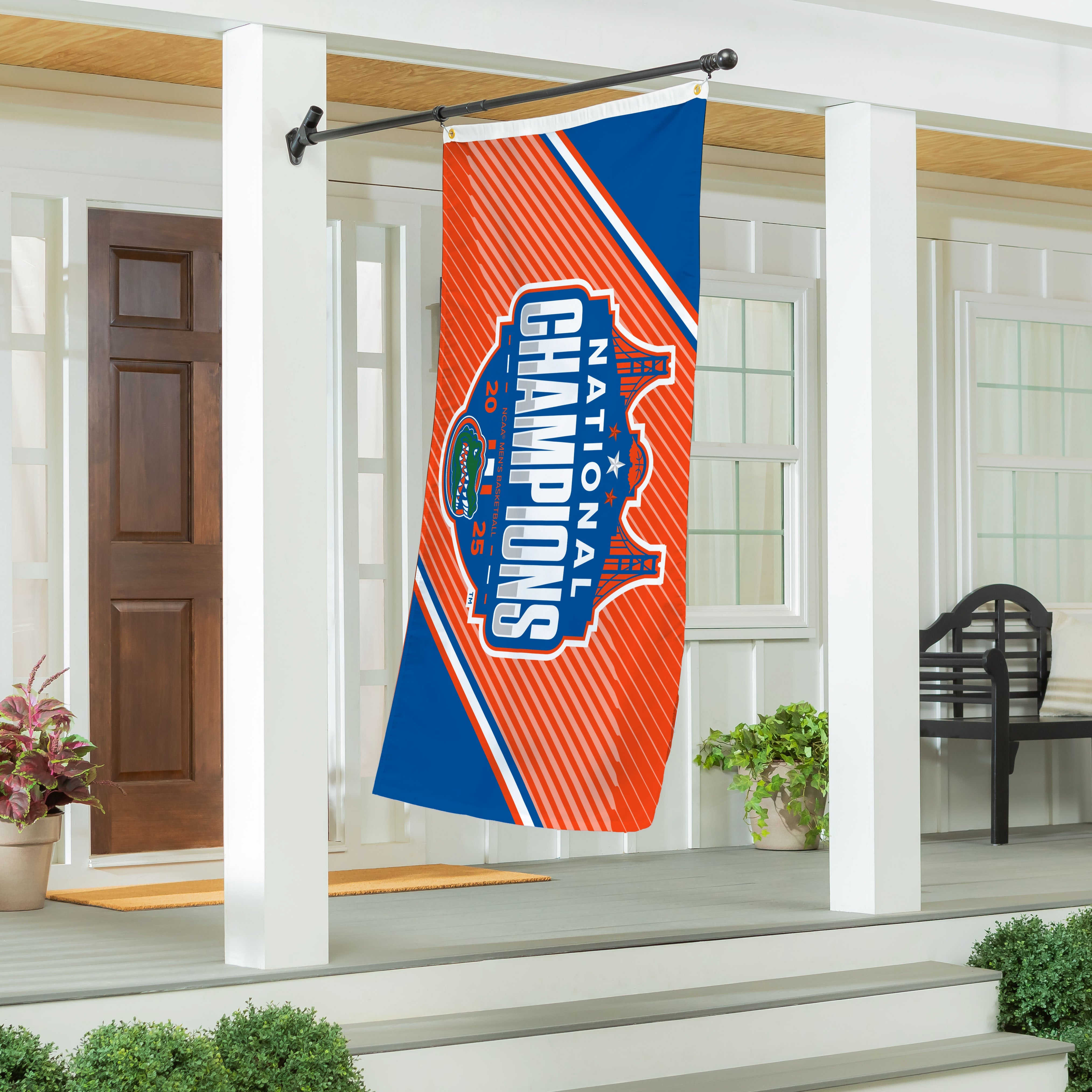 University of Florida, Mens NCAAB Champions Single Sided Flag w/ 2 Grommets, 3'x5' Estate Size - Sports Gifts, Sports Memorabilia, Sports Collectibles, Fan Shop