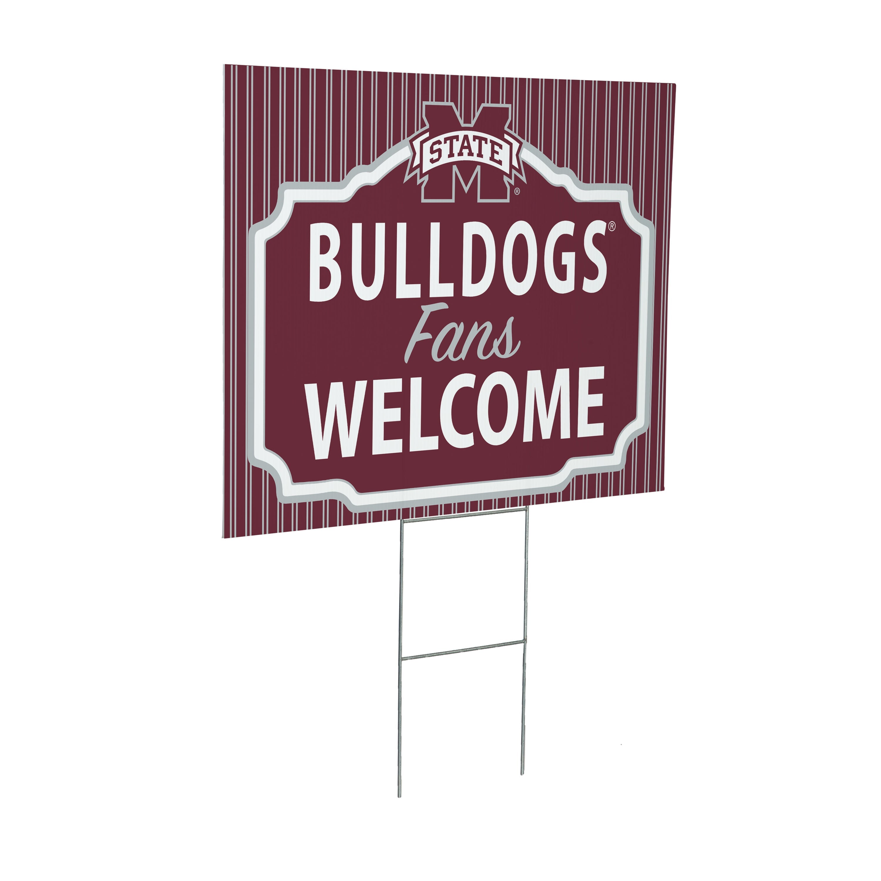 Mississippi State University Coroplast Yard Sign, "Fans Welcome" - Sports Collectibles, Sports Memorabilia, Sports Fan Shop, Sports Gifts