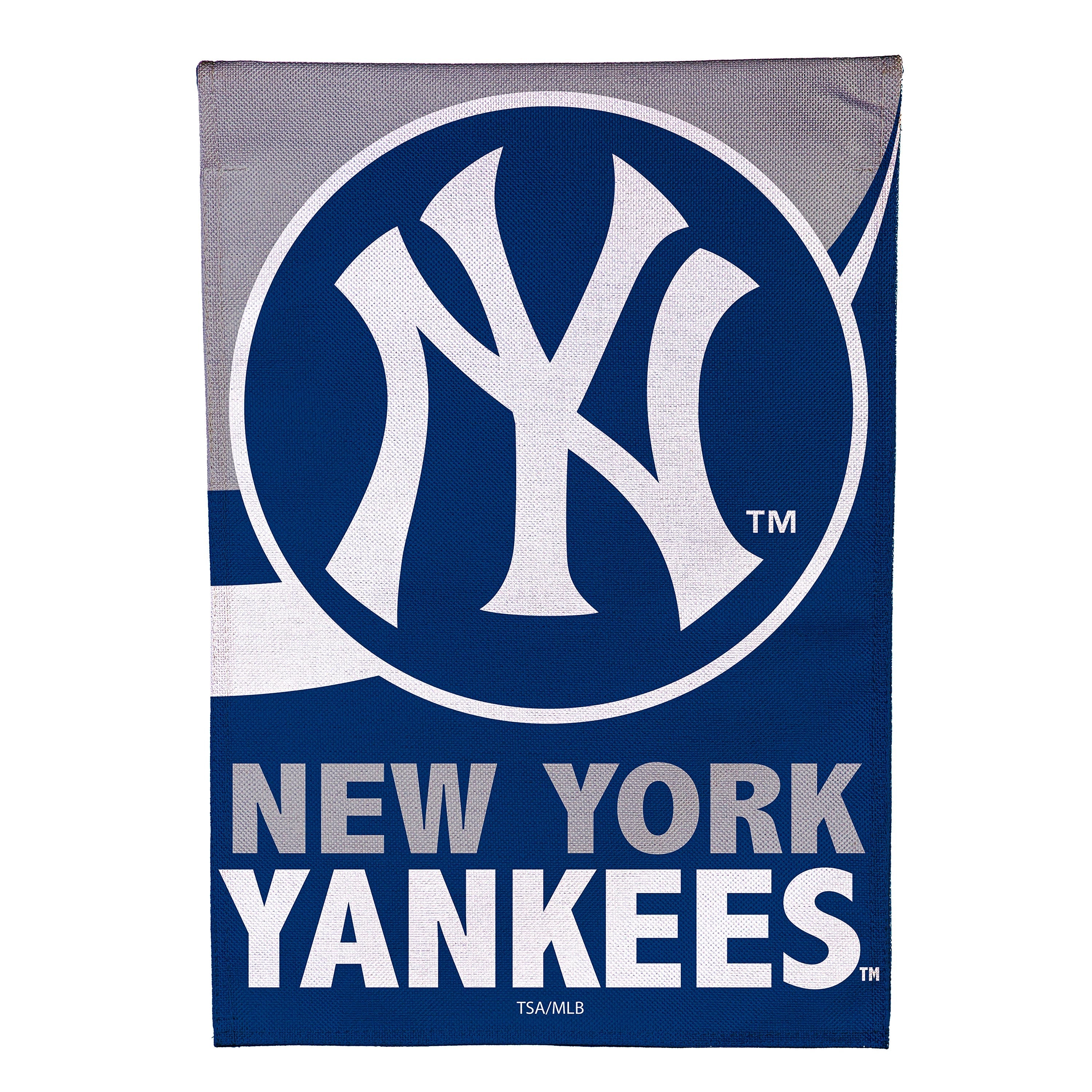 NY Yankees Burlap House Flag - Sports Collectibles, Sports Memorabilia, Sports Fan Shop, Sports Gifts