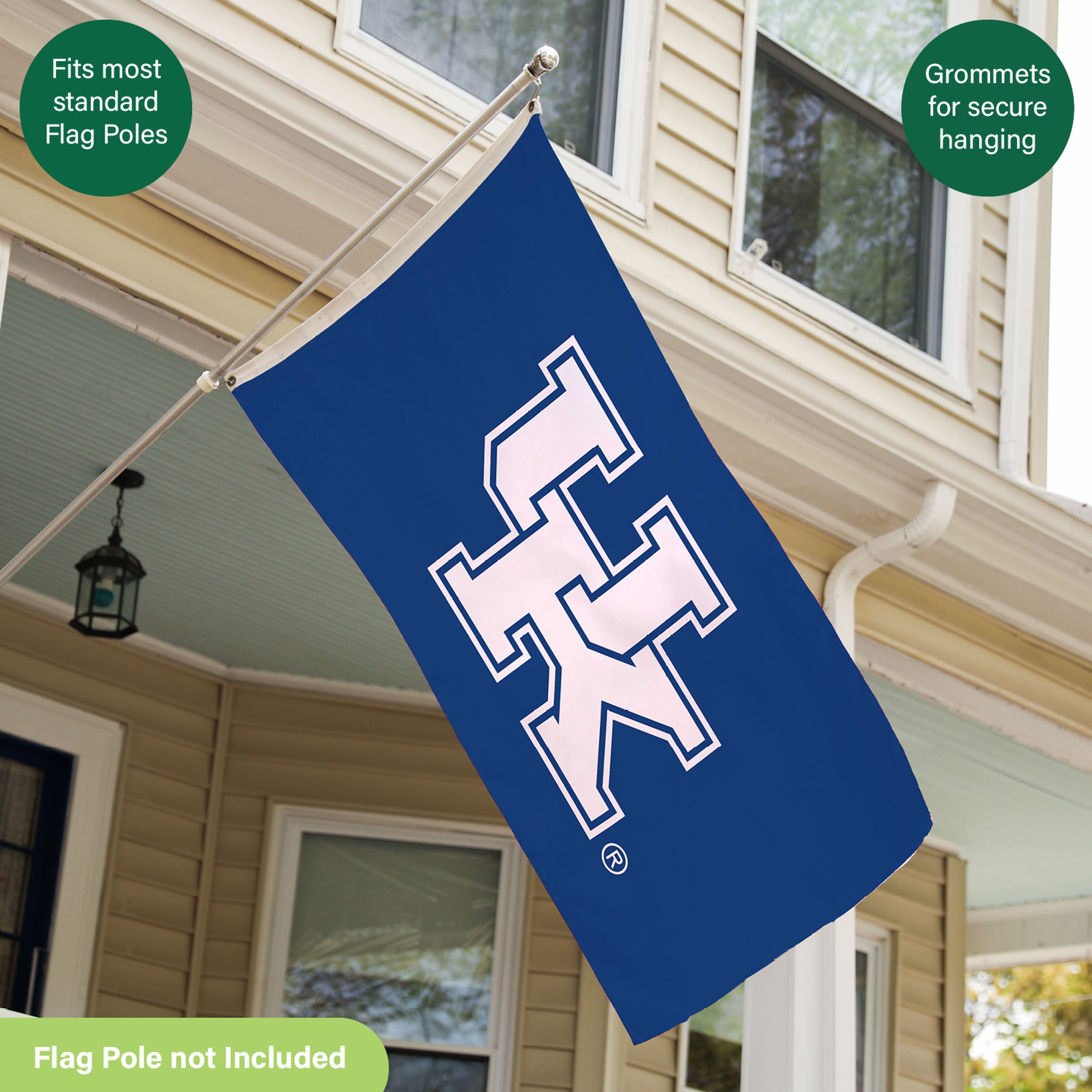 University of Kentucky Single Sided Estate Flag with 2 Grommets, 3'x5' - Sports Gifts, Sports Memorabilia, Sports Collectibles, Fan Shop