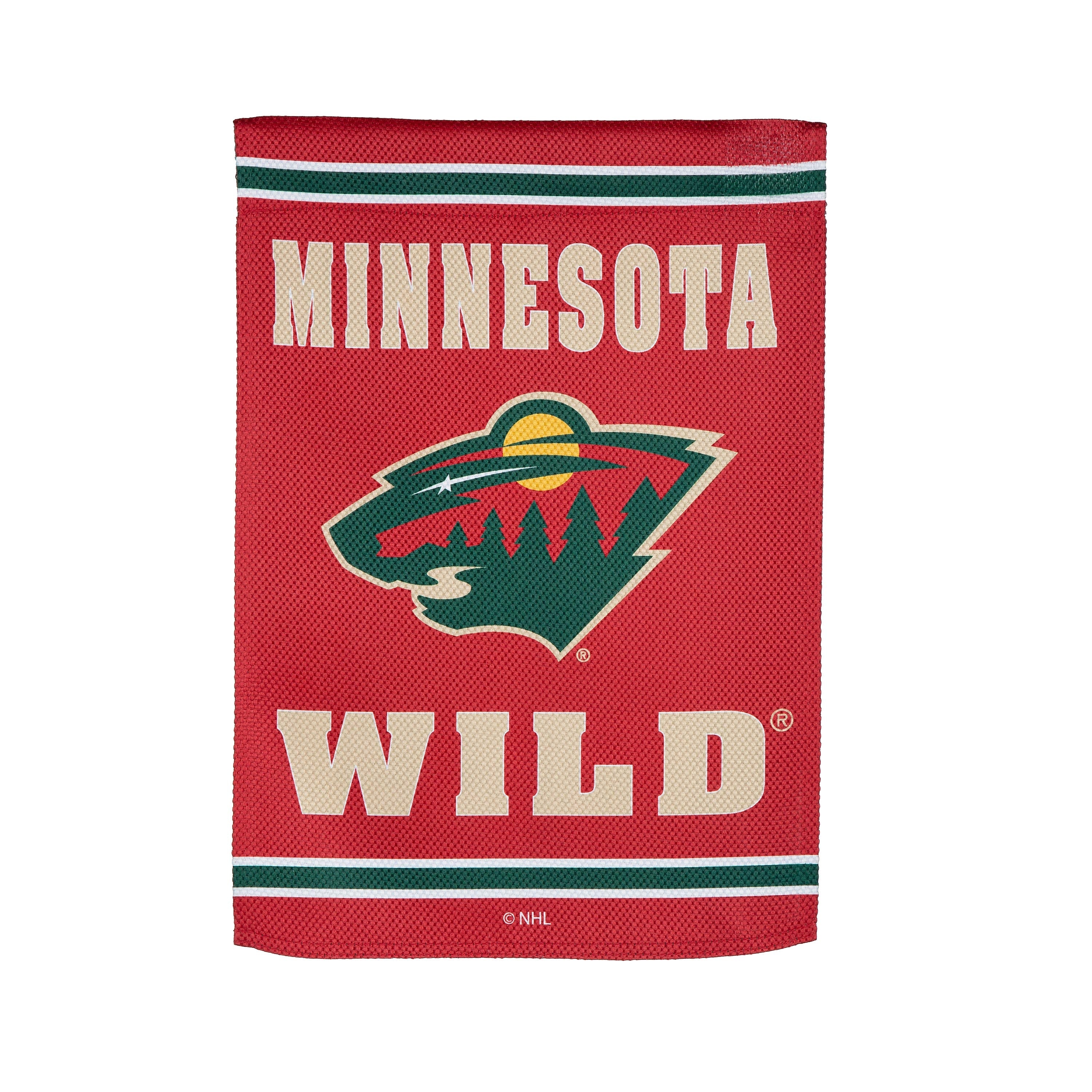 Embossed Suede Flag, GDN Size, Minnesota Wild - Sports Gifts, Sports Memorabilia, Sports Collectibles, Fan Shop