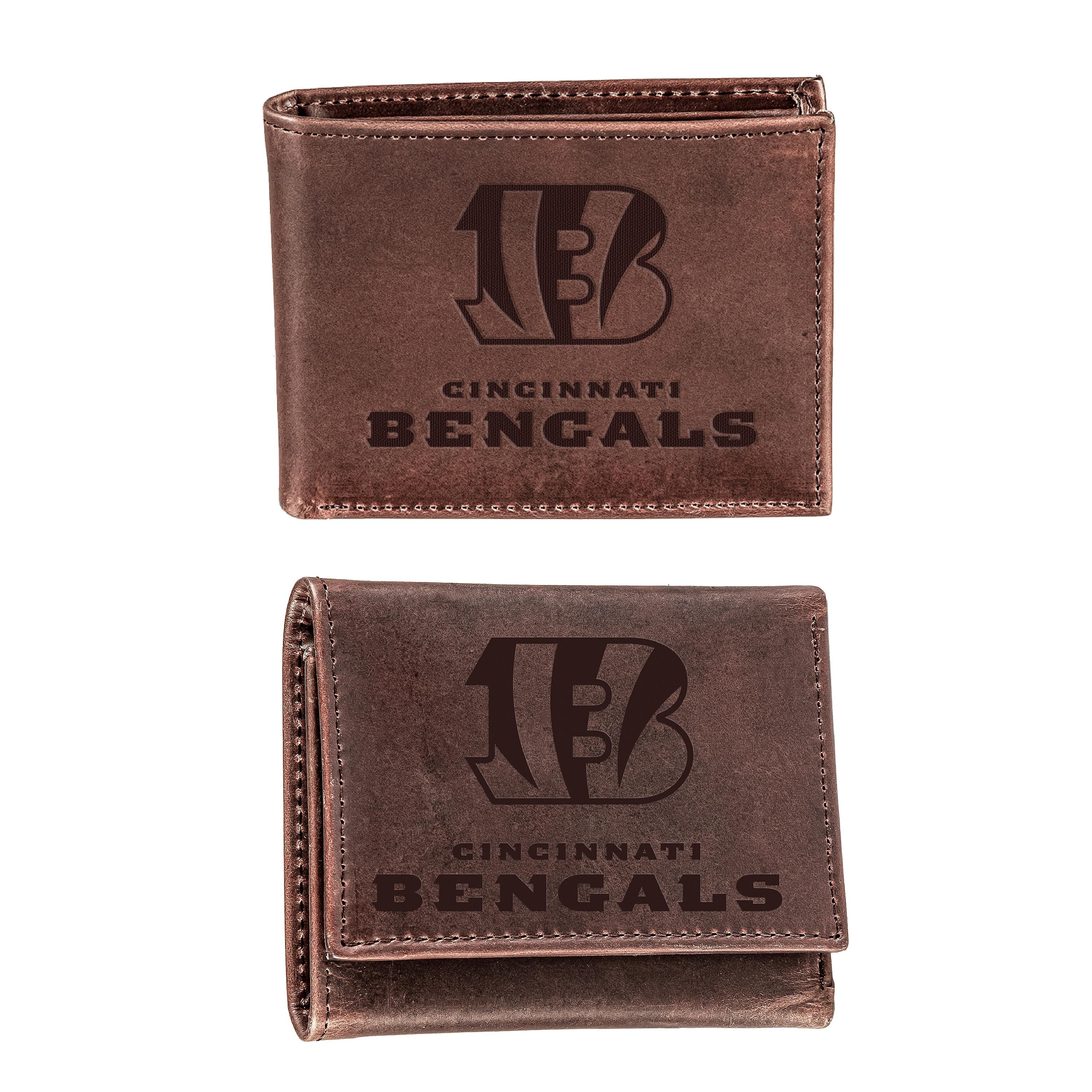 Cincinnati Bengals, Bi-Fold and Tri-Fold Wallet Gift Set, Brown - Sports Gifts, Sports Memorabilia, Sports Collectibles, Fan Shop