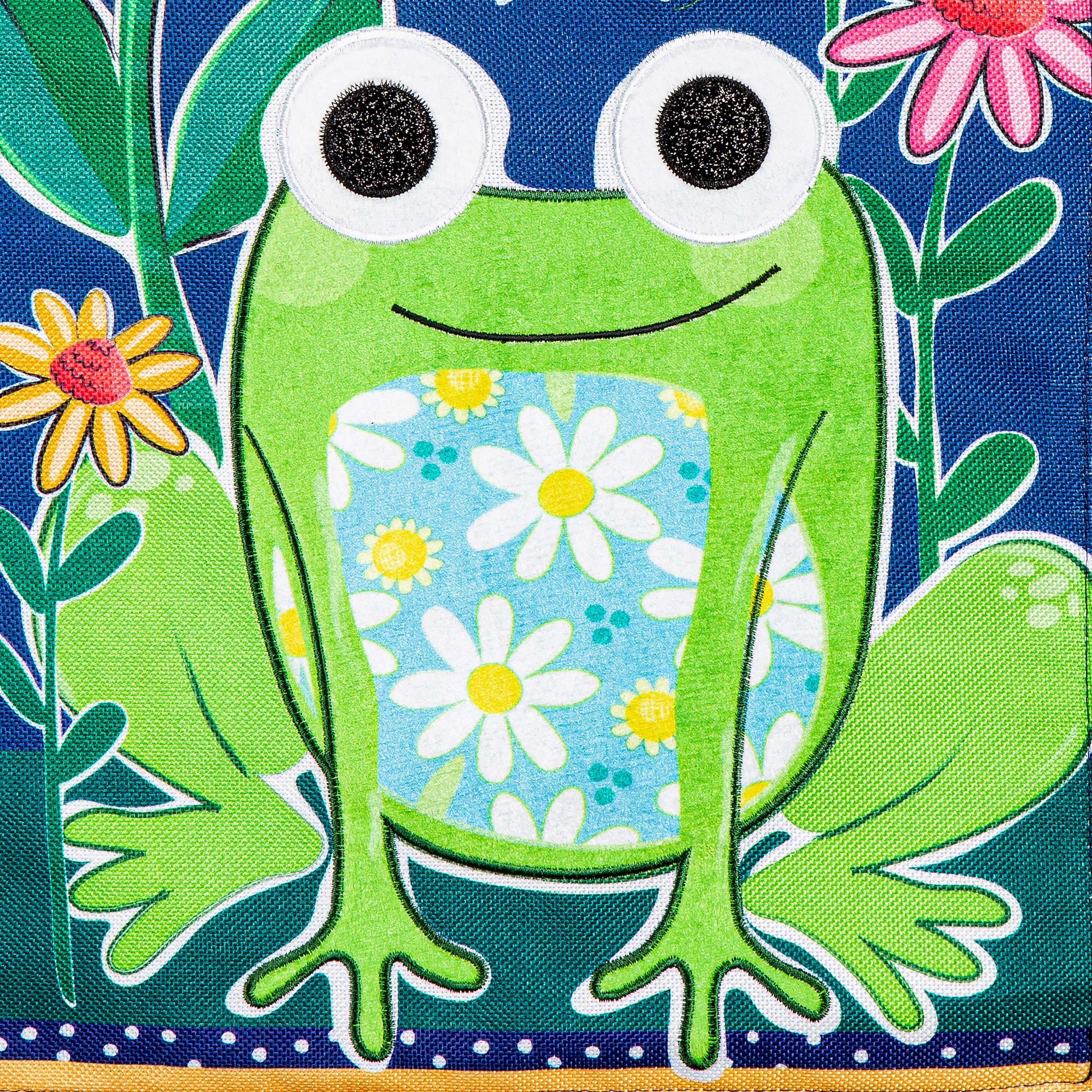 Welcome Friends Frog Burlap Garden Flag - Sports Collectibles, Sports Memorabilia, Sports Fan Shop, Sports Gifts