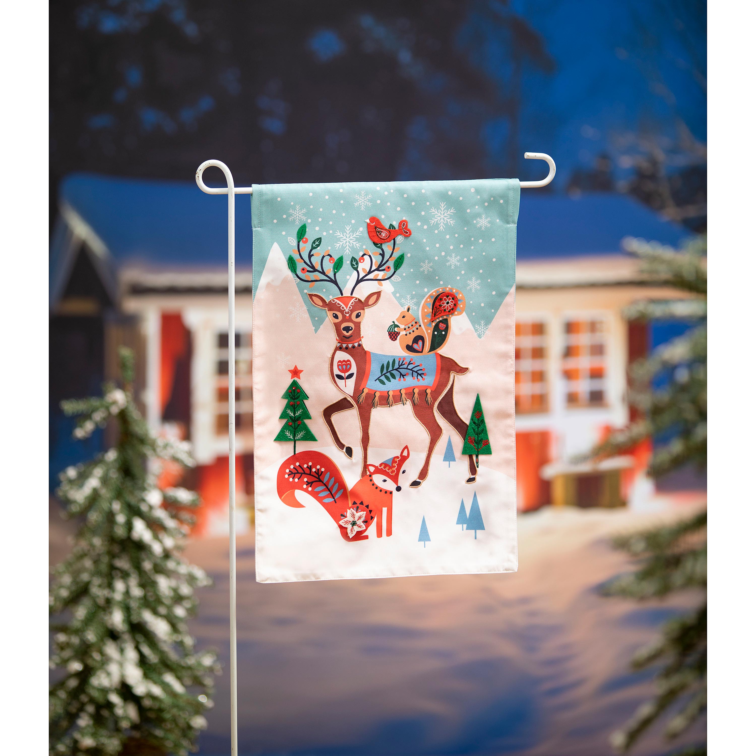 Woodland Creatures Linen Garden Flag - Sports Gifts, Sports Memorabilia, Sports Collectibles, Fan Shop