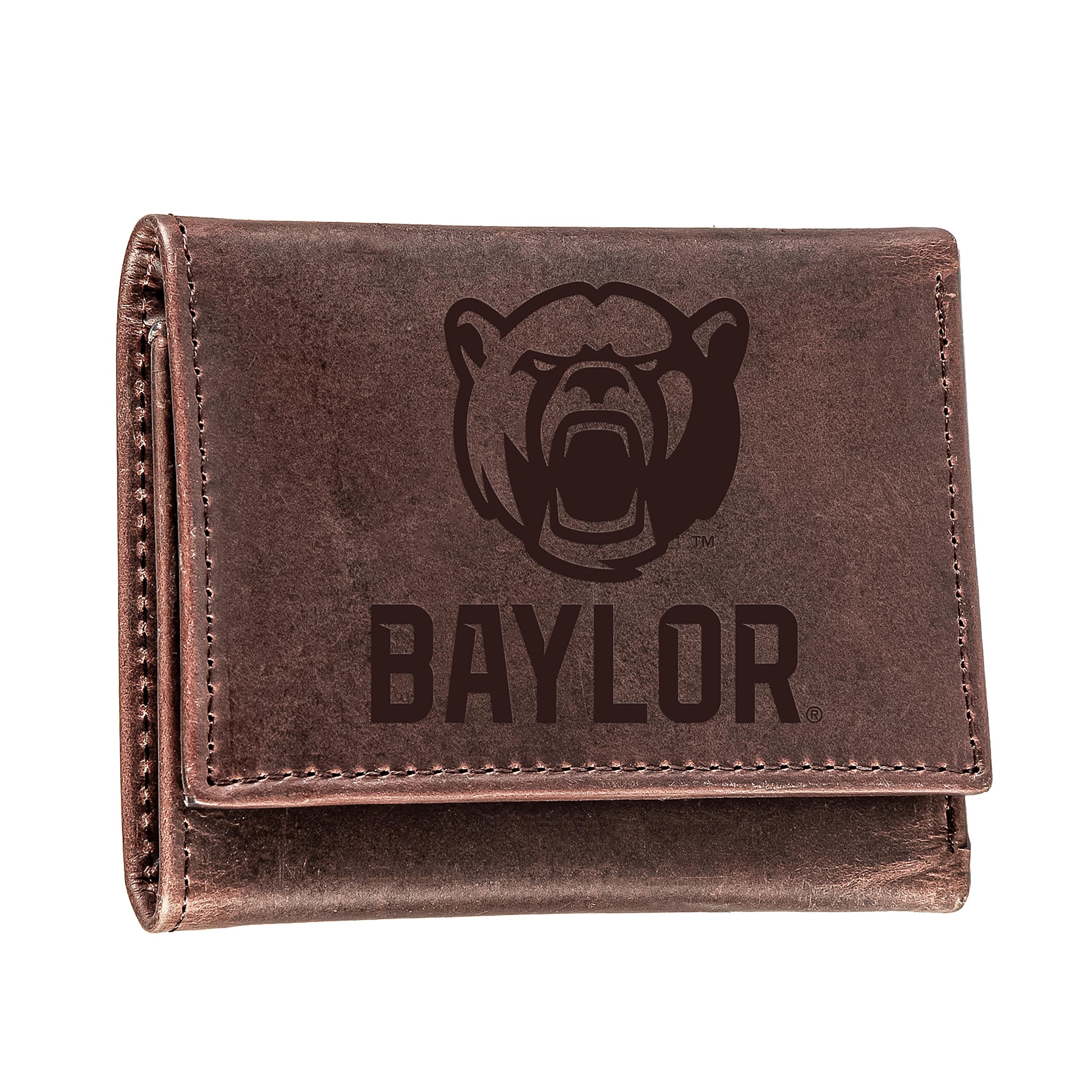 Baylor University, Tri-Fold Wallet, Brown, CH, 100% Genuine Leather - Sports Collectibles, Sports Memorabilia, Sports Fan Shop, Sports Gifts