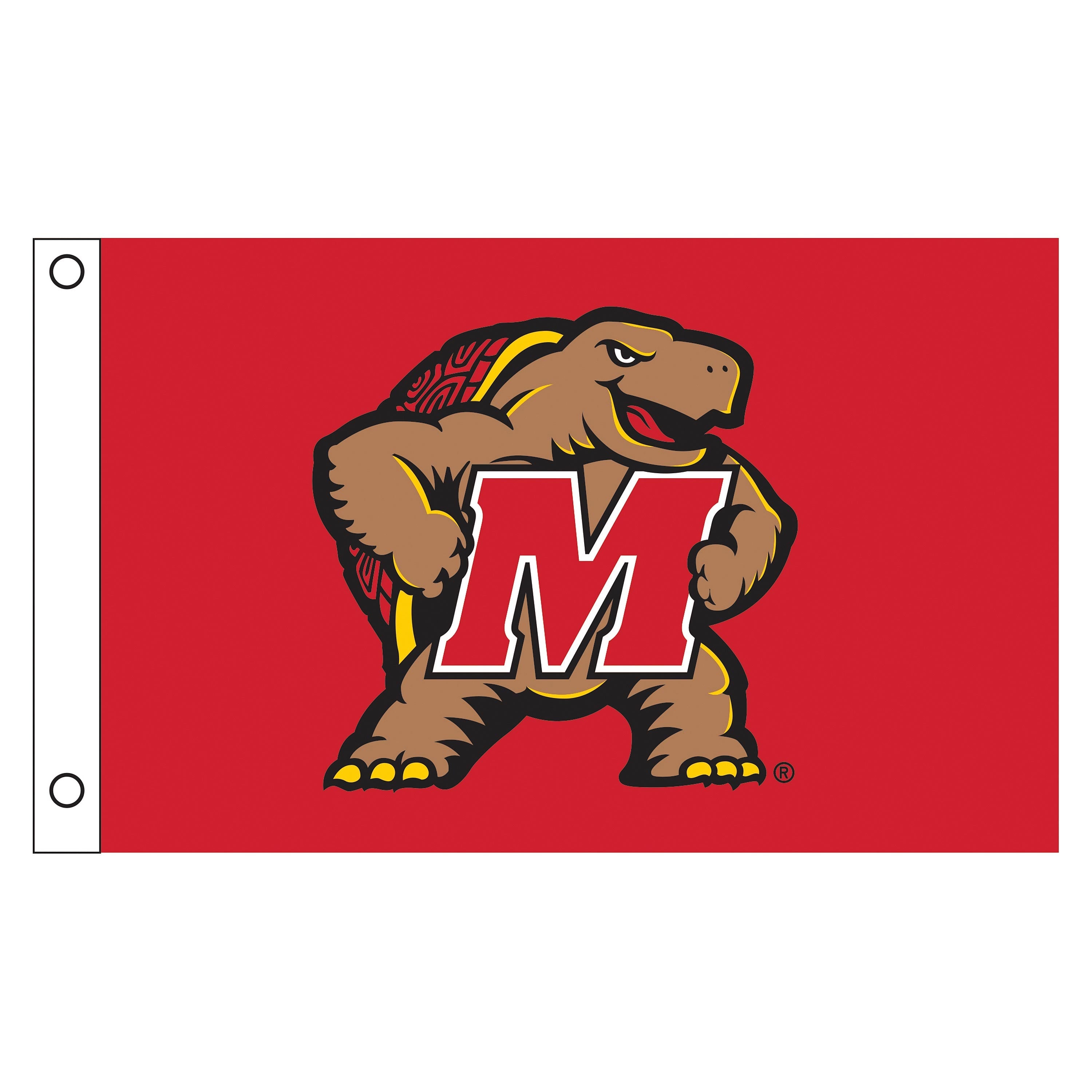 University of Maryland Single Sided Flag w/ 2 Grommets, 3'x5' - Sports Gifts, Sports Memorabilia, Sports Collectibles, Fan Shop