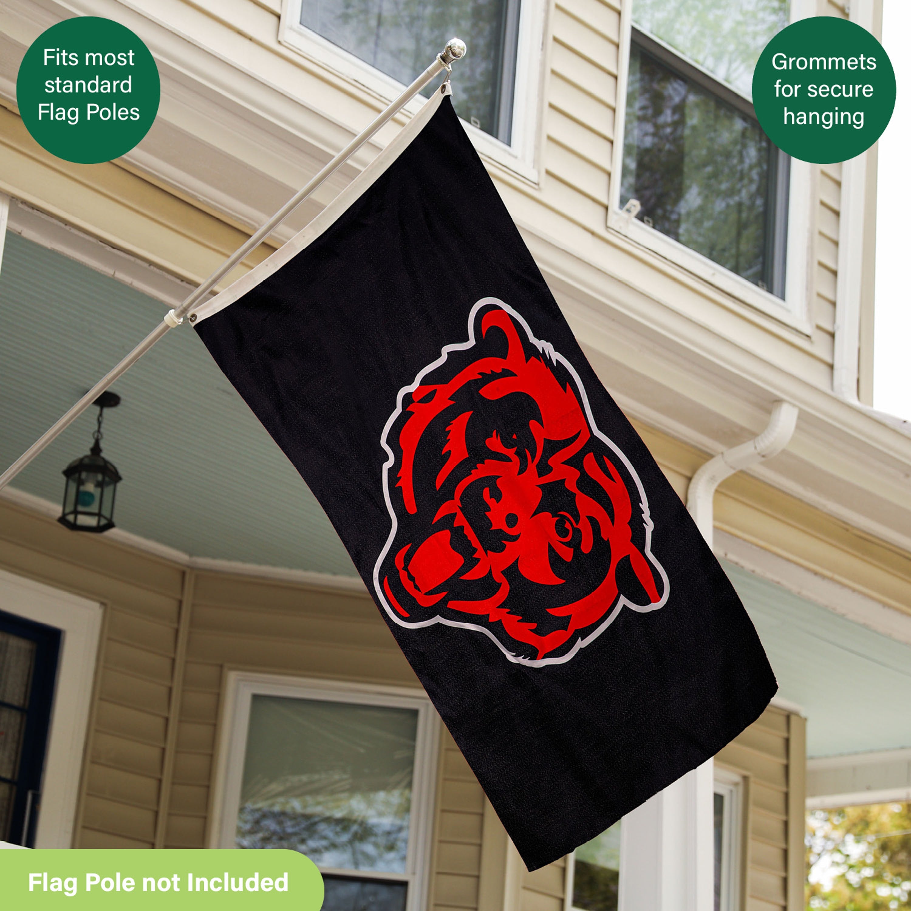 Chicago Bears Single Sided Estate Flag with 2 Grommets, 3'x5' - Sports Gifts, Sports Memorabilia, Sports Collectibles, Fan Shop