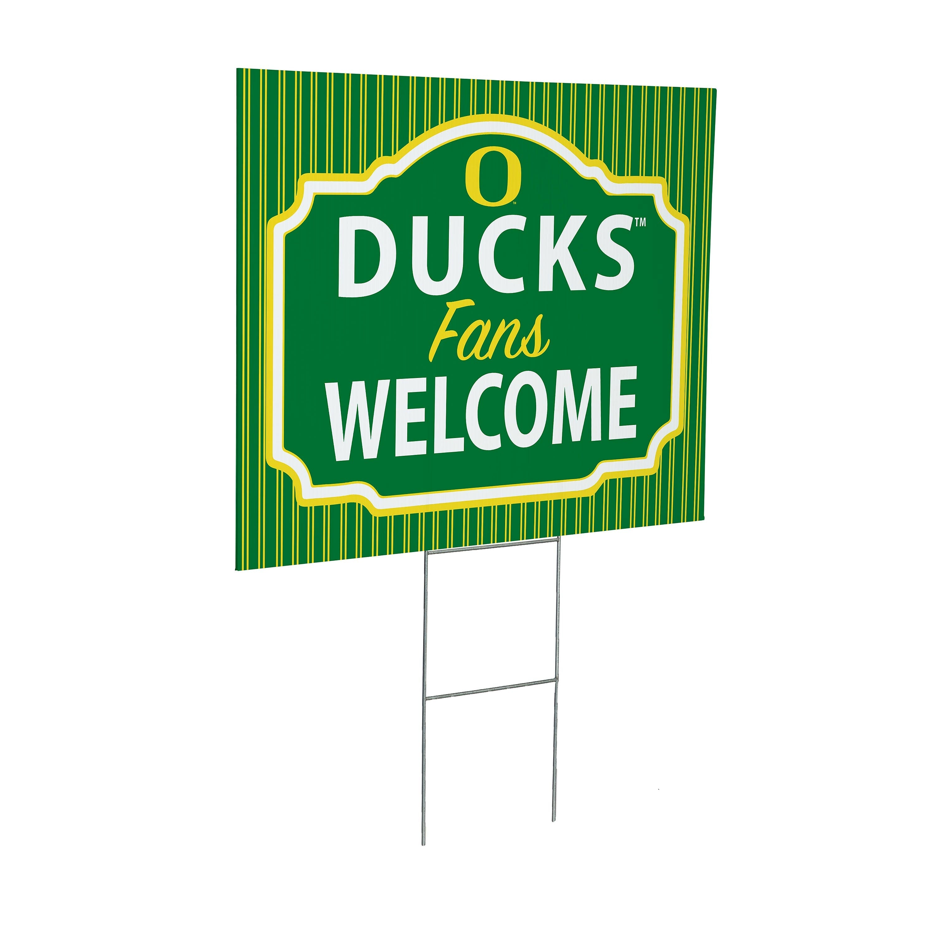 University of Oregon Coroplast Yard Sign, "Fans Welcome" - Sports Collectibles, Sports Memorabilia, Sports Fan Shop, Sports Gifts
