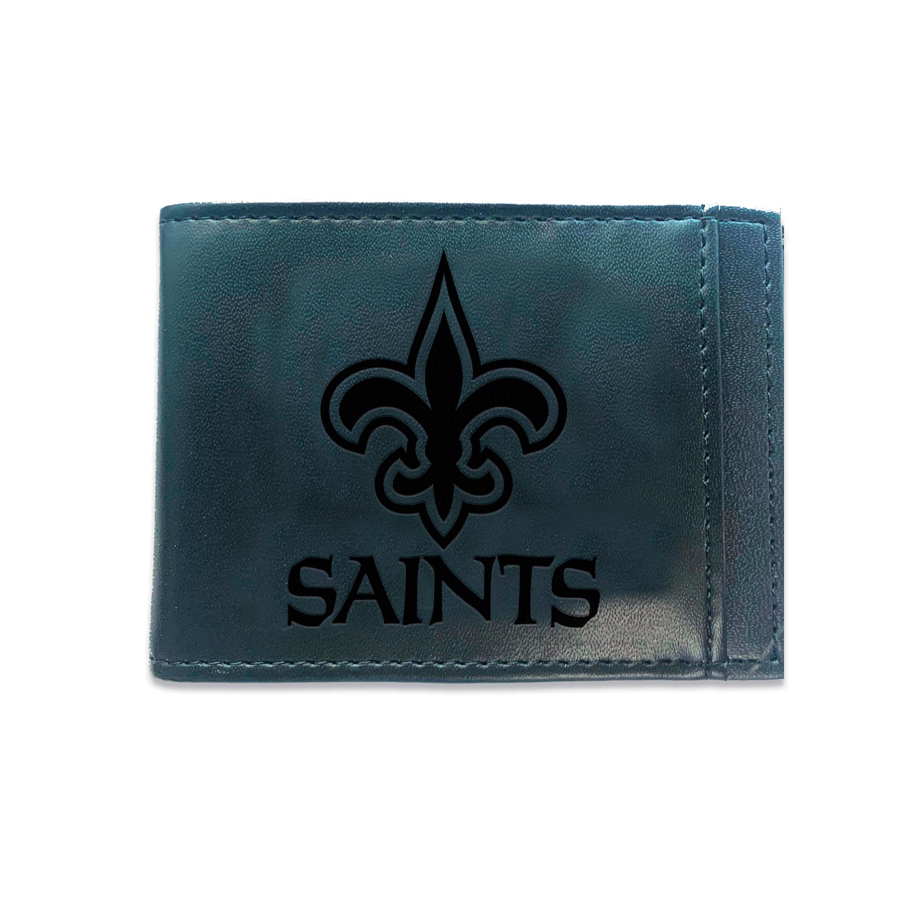 Front Pocket Wallet w/ RFID Blocking, New Orleans Saints, Black - Sports Gifts, Sports Memorabilia, Sports Collectibles, Fan Shop