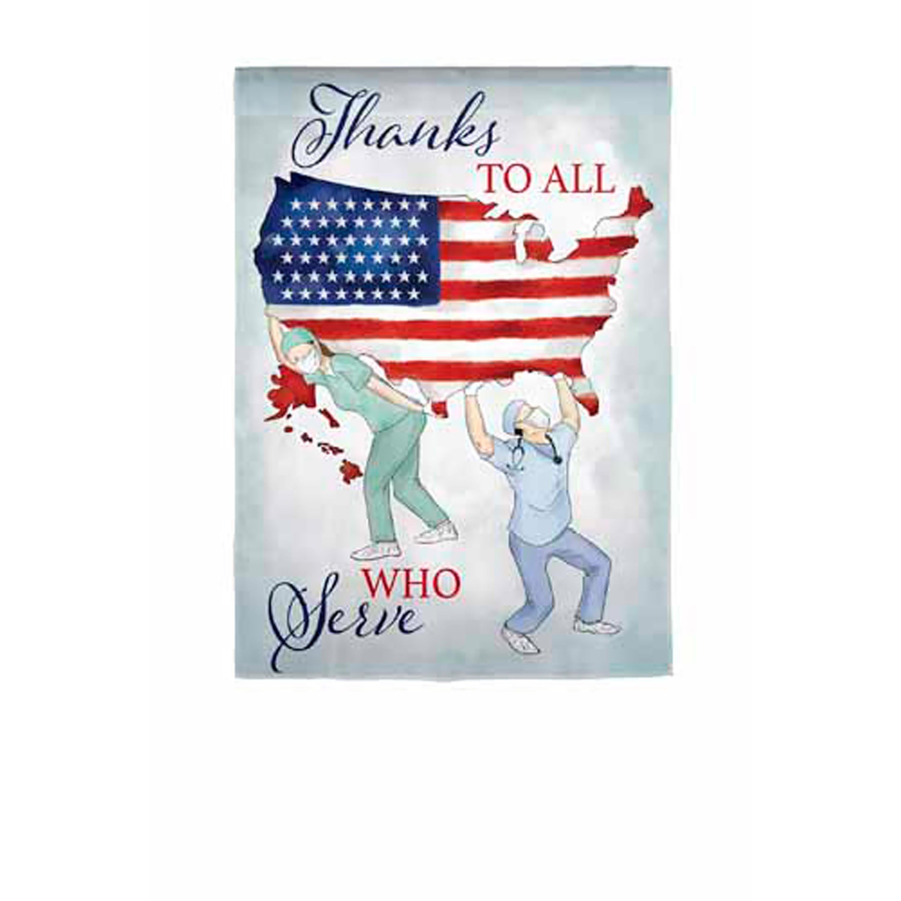 Thanks to All Who Serve House Suede Flag - Sports Collectibles, Sports Memorabilia, Sports Fan Shop, Sports Gifts