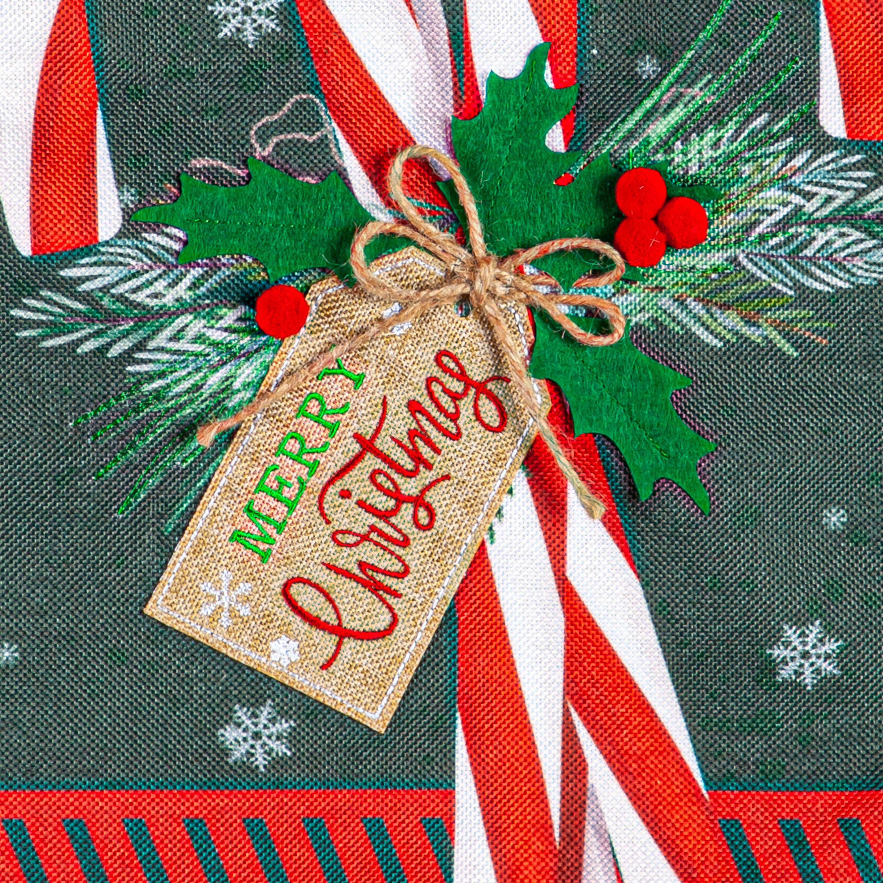 Candy Cane Burlap Garden Flag - Sports Collectibles, Sports Memorabilia, Sports Fan Shop, Sports Gifts
