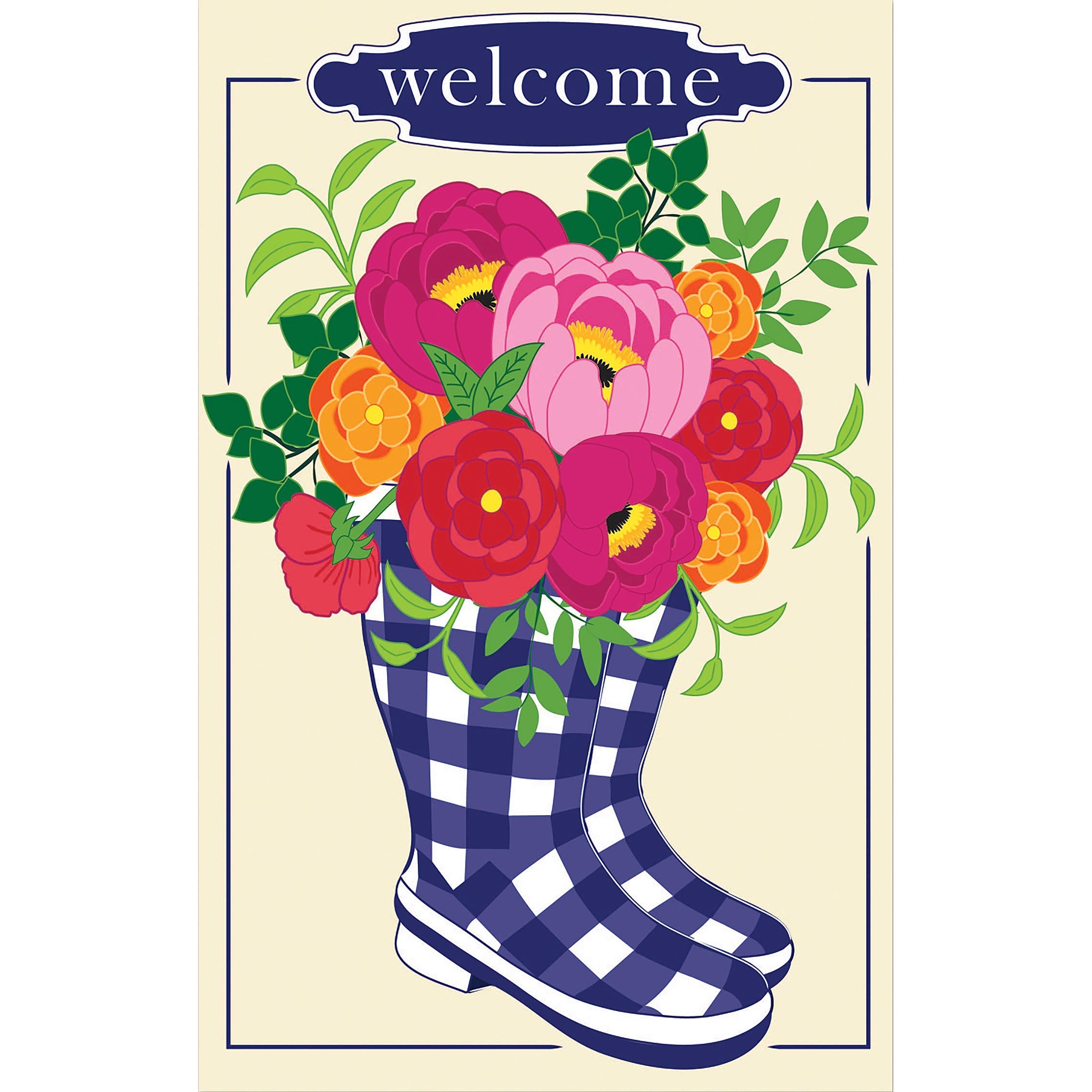 Buffalo Check Boots Welcome Garden Applique Flag - Sports Collectibles, Sports Memorabilia, Sports Fan Shop, Sports Gifts
