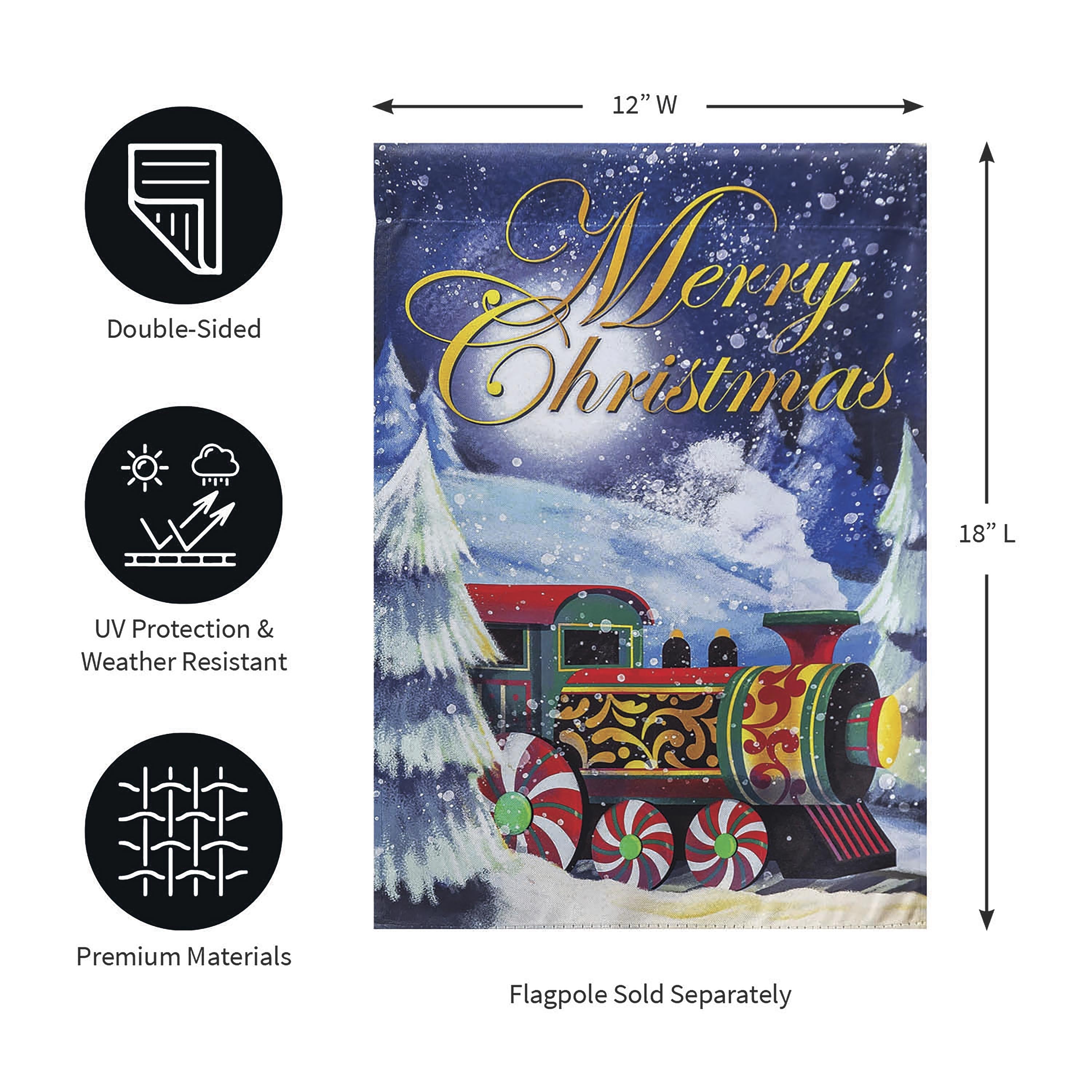 Home for the Holiday Train Garden Suede Flag - Sports Collectibles, Sports Memorabilia, Sports Fan Shop, Sports Gifts