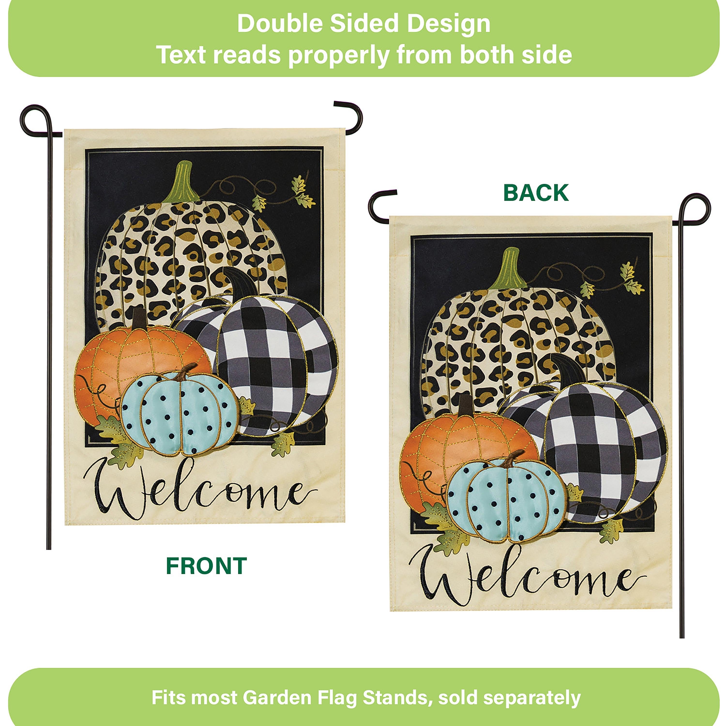 Mixed Print Pumpkins Garden Linen Flag - Sports Collectibles, Sports Memorabilia, Sports Fan Shop, Sports Gifts