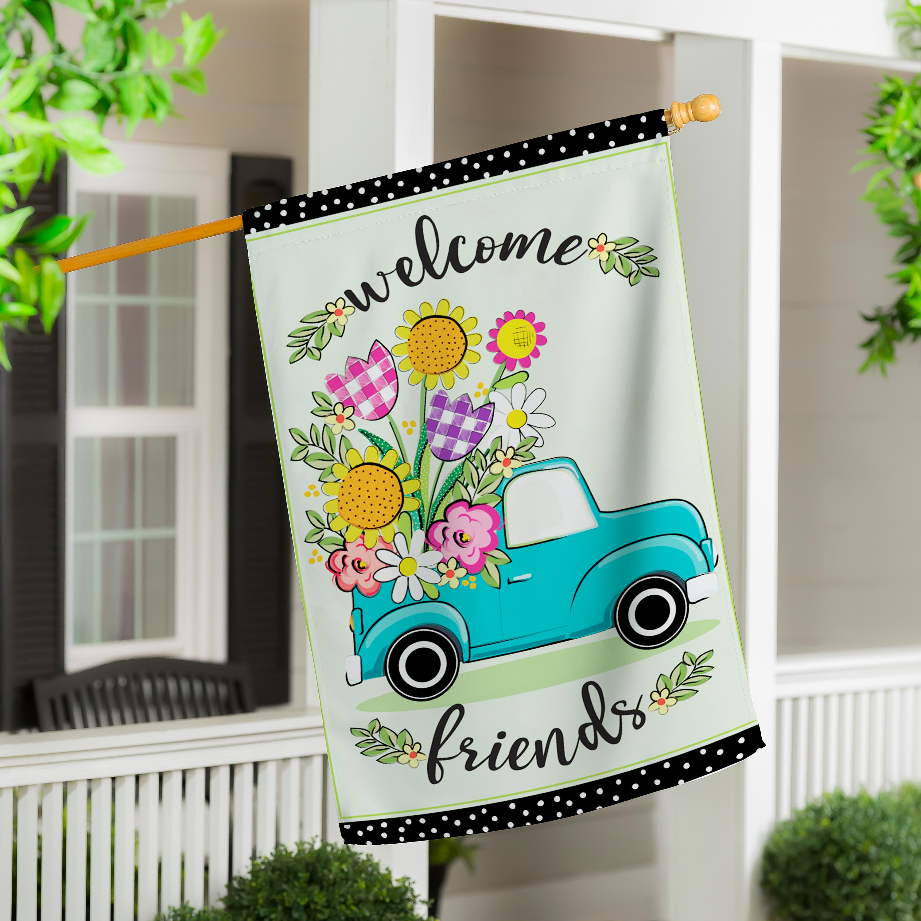 Flower Truck Applique House Flag - Sports Collectibles, Sports Memorabilia, Sports Fan Shop, Sports Gifts