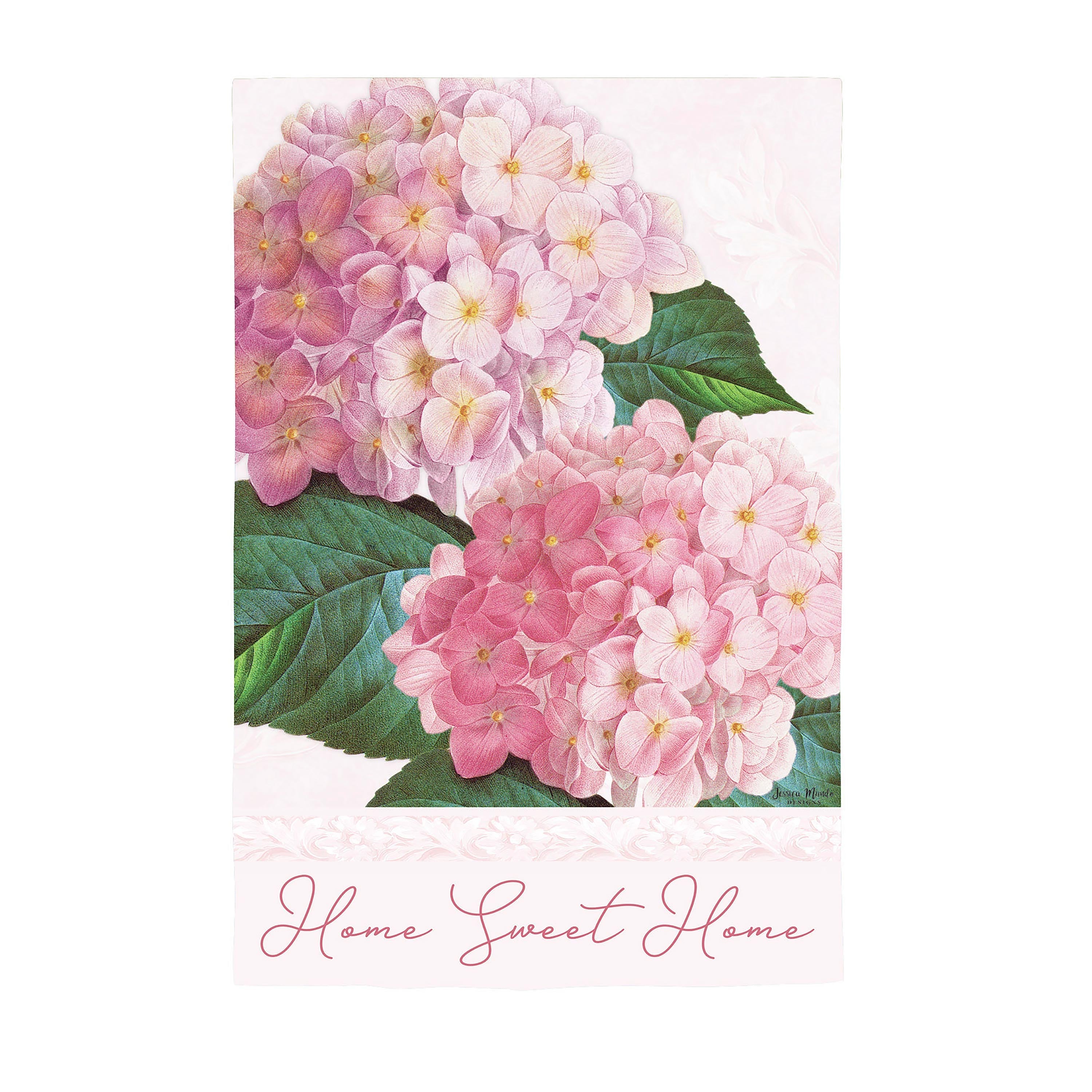 Pink Hydrangea Suede House Flag - Sports Collectibles, Sports Memorabilia, Sports Fan Shop, Sports Gifts