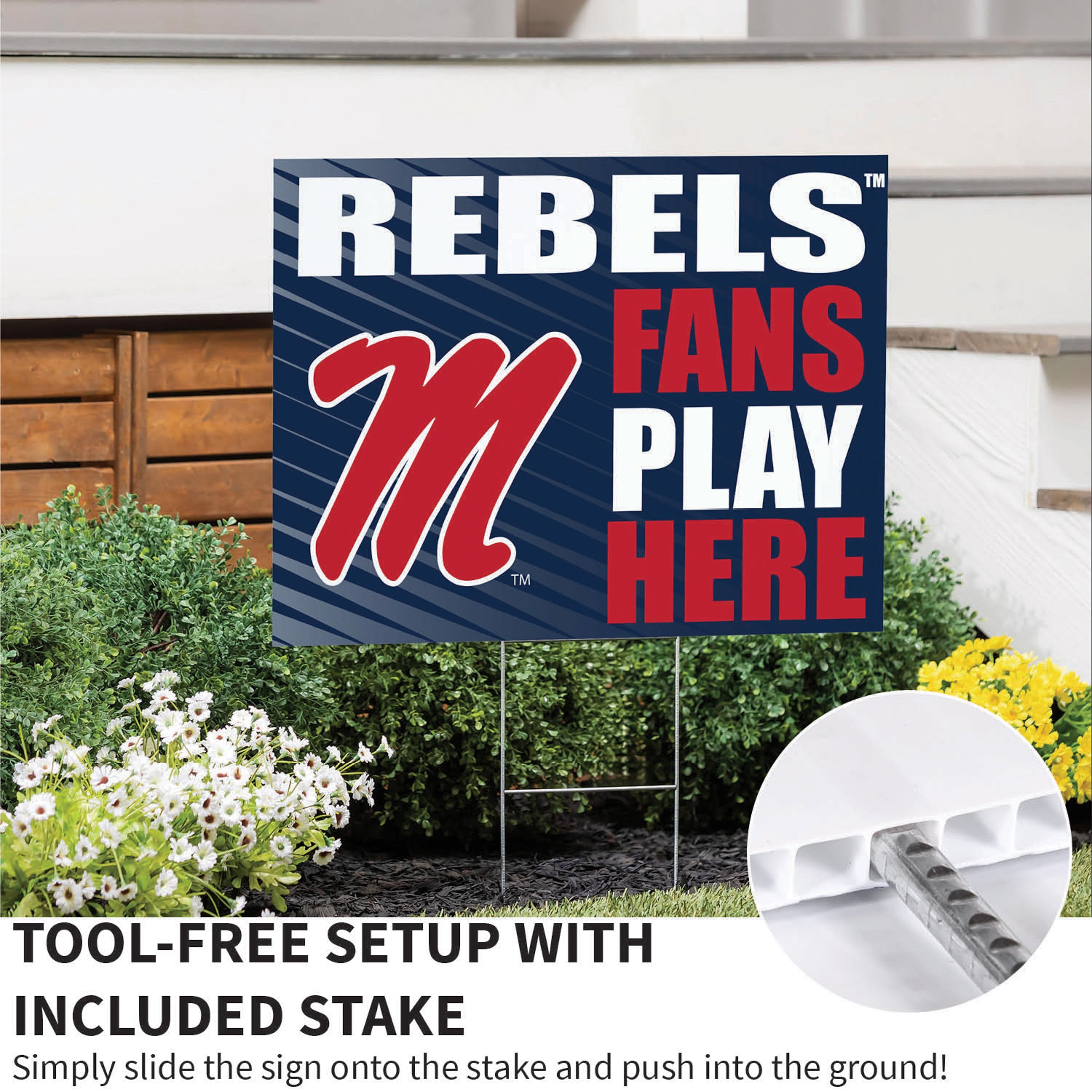 University of Mississippi Coroplast Yard Sign "Fans Play Here" - Sports Collectibles, Sports Memorabilia, Sports Fan Shop, Sports Gifts