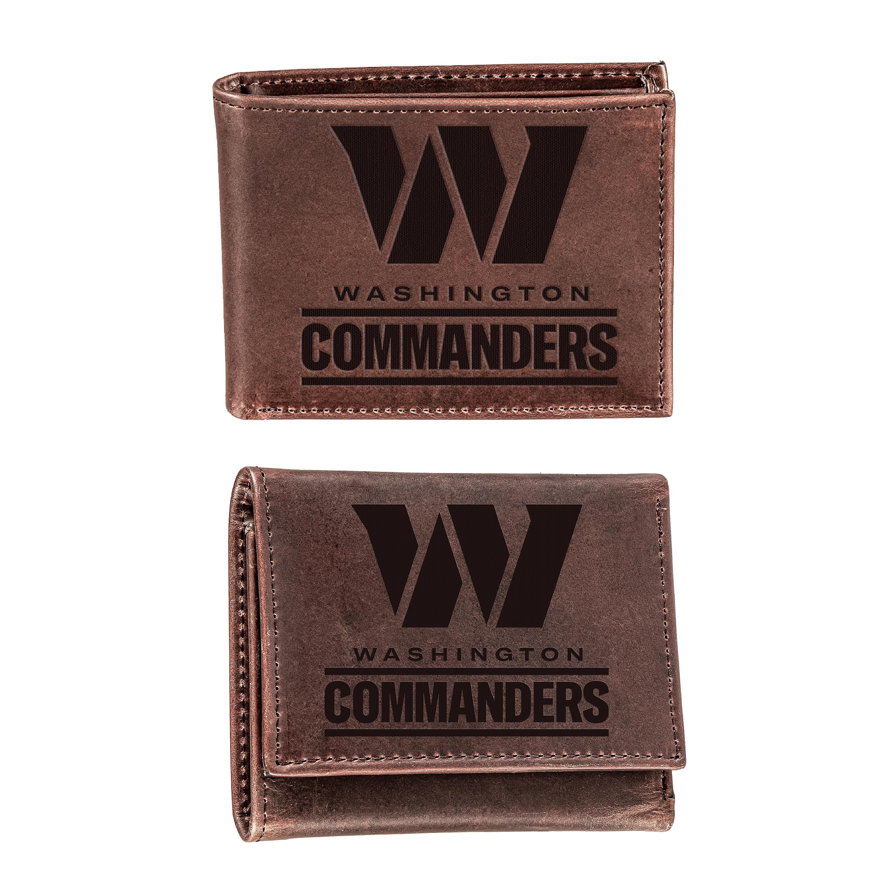 Washington Commanders, Bi-Fold and Tri-Fold Wallet Gift Set, Brown - Sports Gifts, Sports Memorabilia, Sports Collectibles, Fan Shop