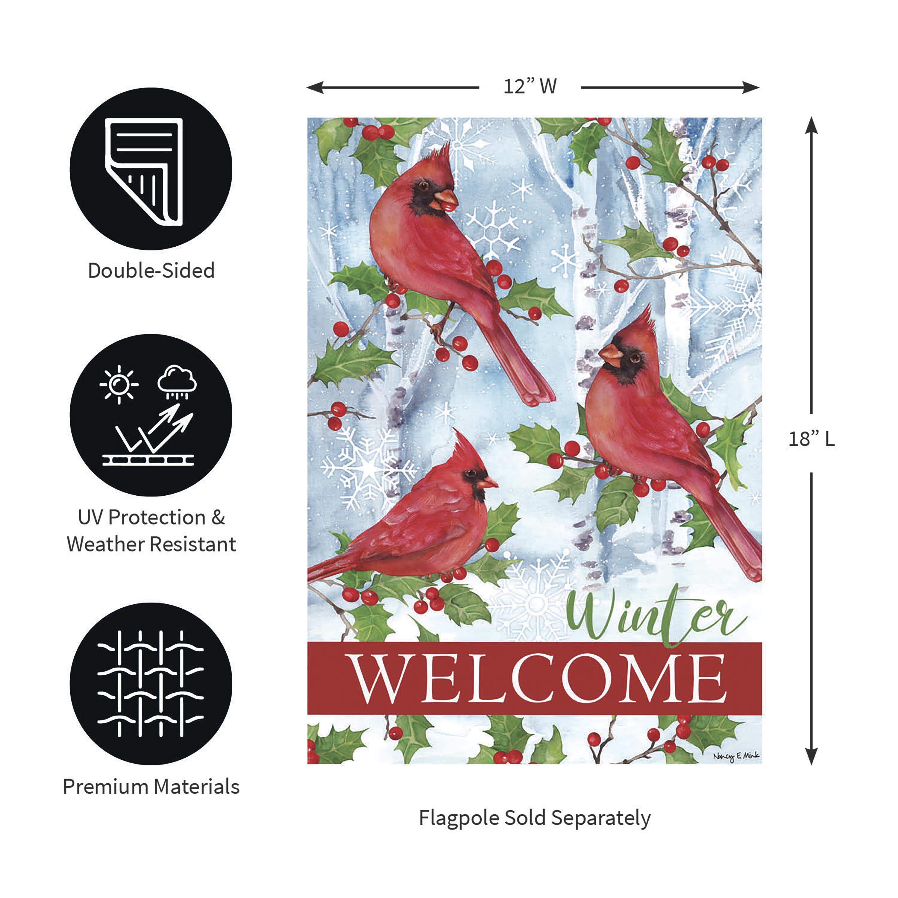 Winter Visit Suede Garden Flag - Sports Collectibles, Sports Memorabilia, Sports Fan Shop, Sports Gifts