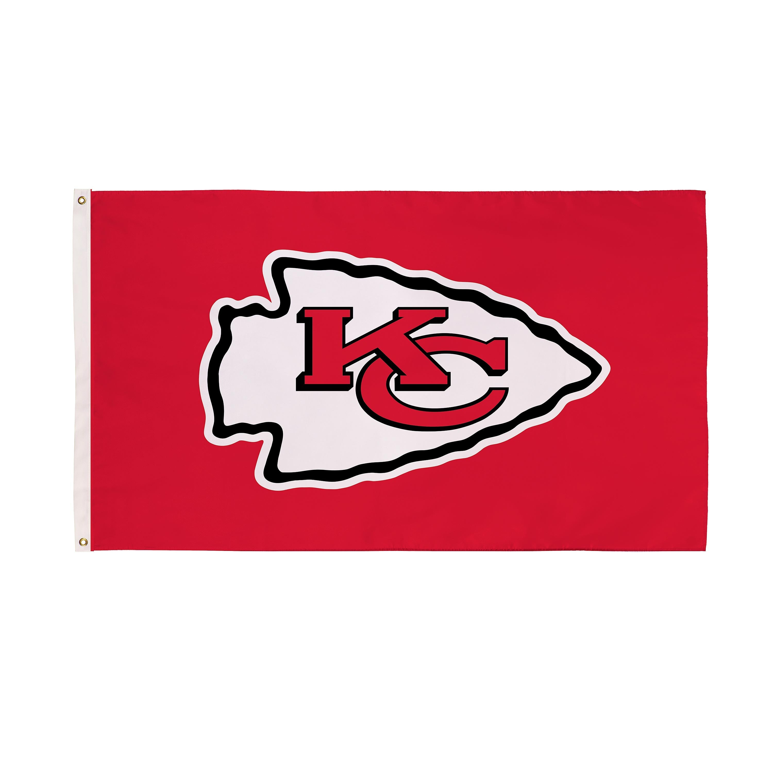 Kansas City Chiefs Single Sided Estate Flag with 2 Grommets, 3'x5' - Sports Collectibles, Sports Memorabilia, Sports Fan Shop, Sports Gifts